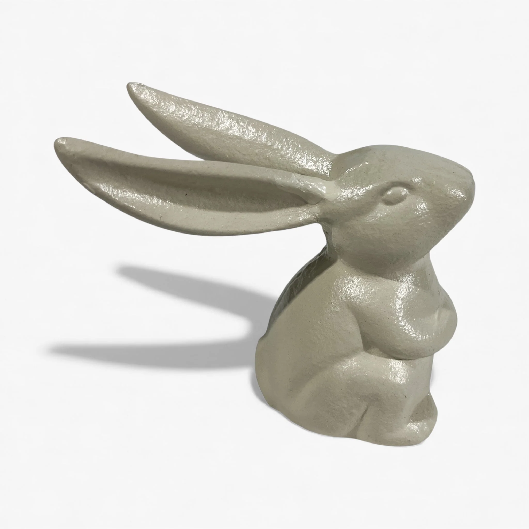 Bunny Statue Cast Iron Cream Garden or Indoor Decor - Image 3
