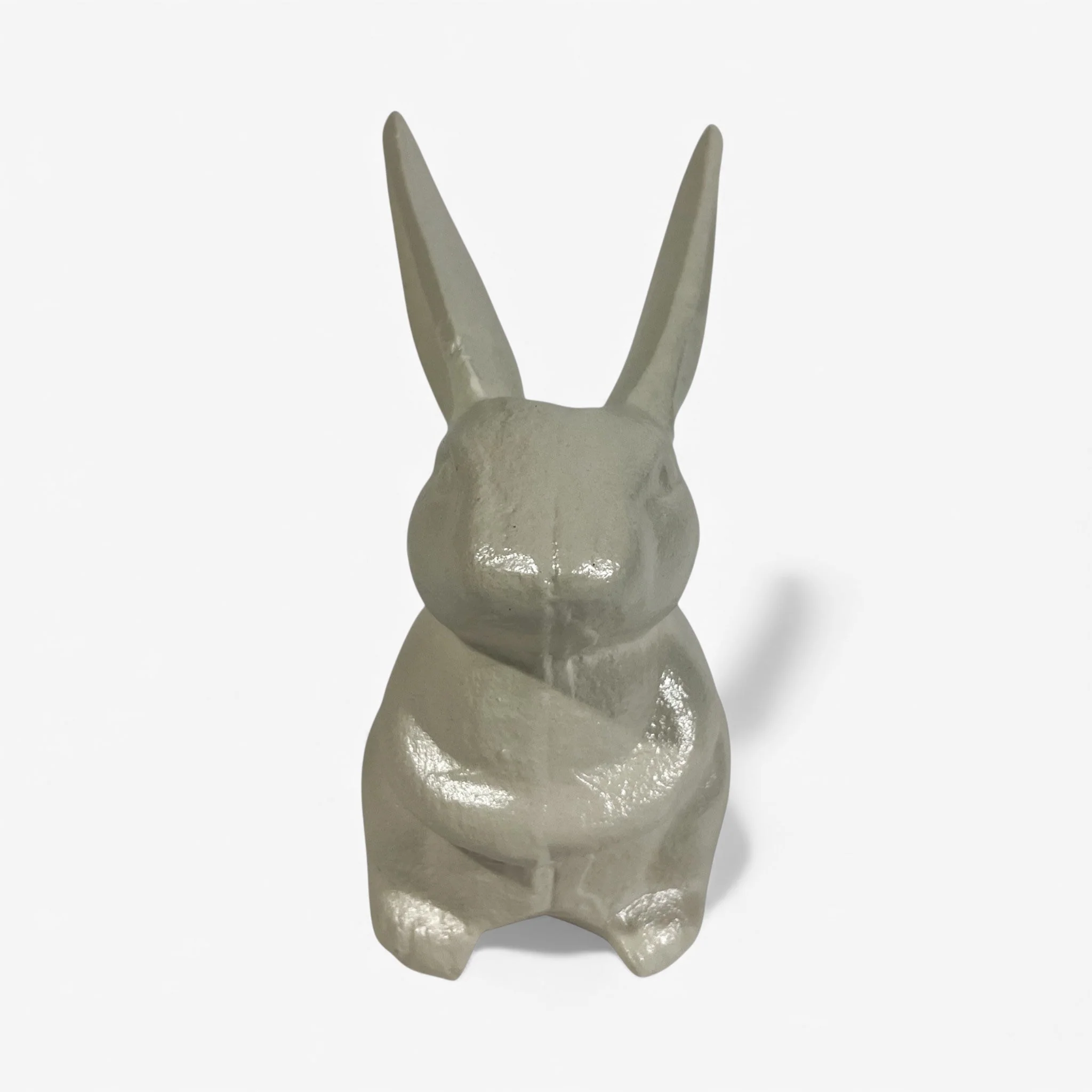 Bunny Statue Cast Iron Cream Garden or Indoor Decor - Image 4