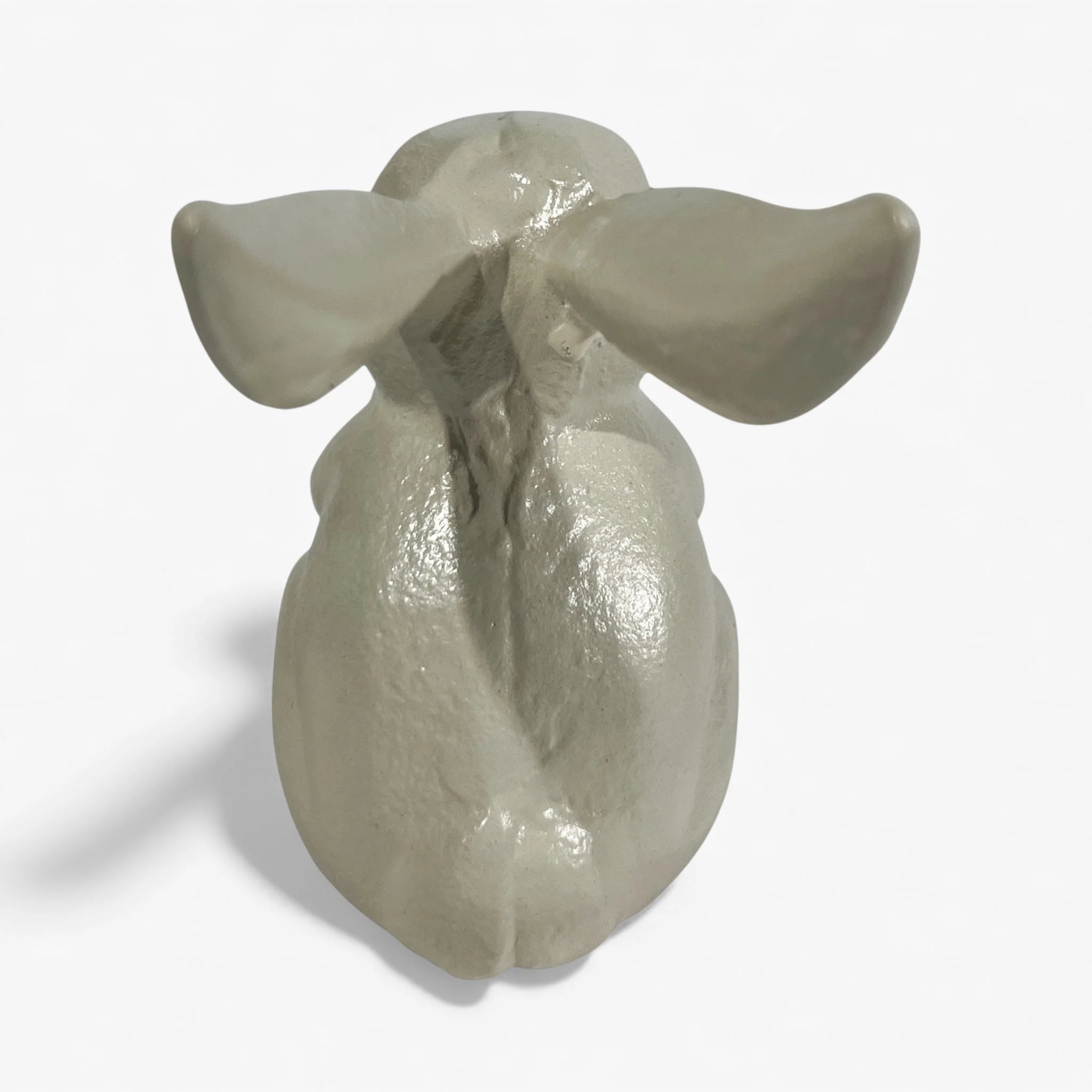 Bunny Statue Cast Iron Cream Garden or Indoor Decor - Image 6