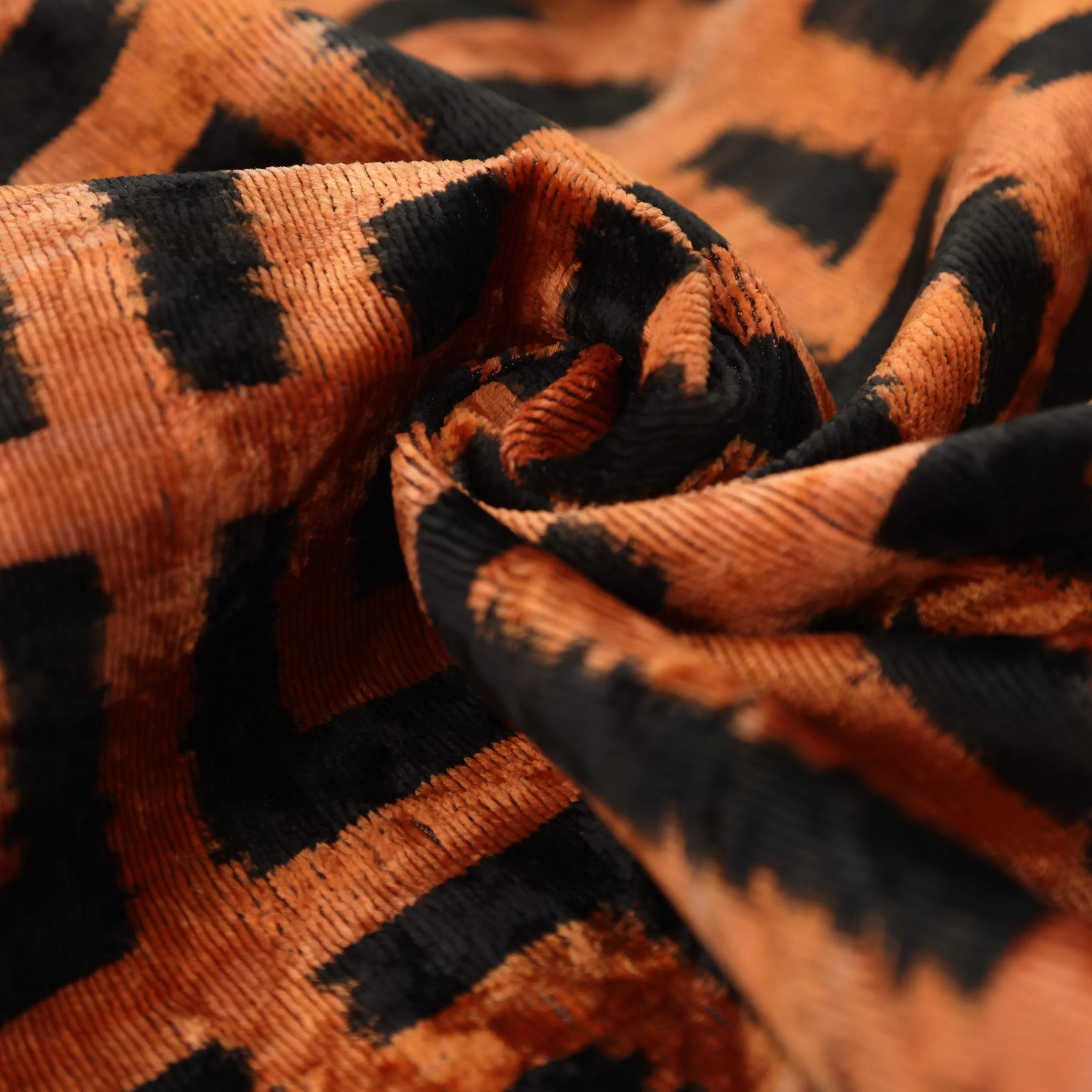 Burnt Orange Geometric Silk Velvet Pillow – 16x16 Handmade Luxury Cushion - Image 7