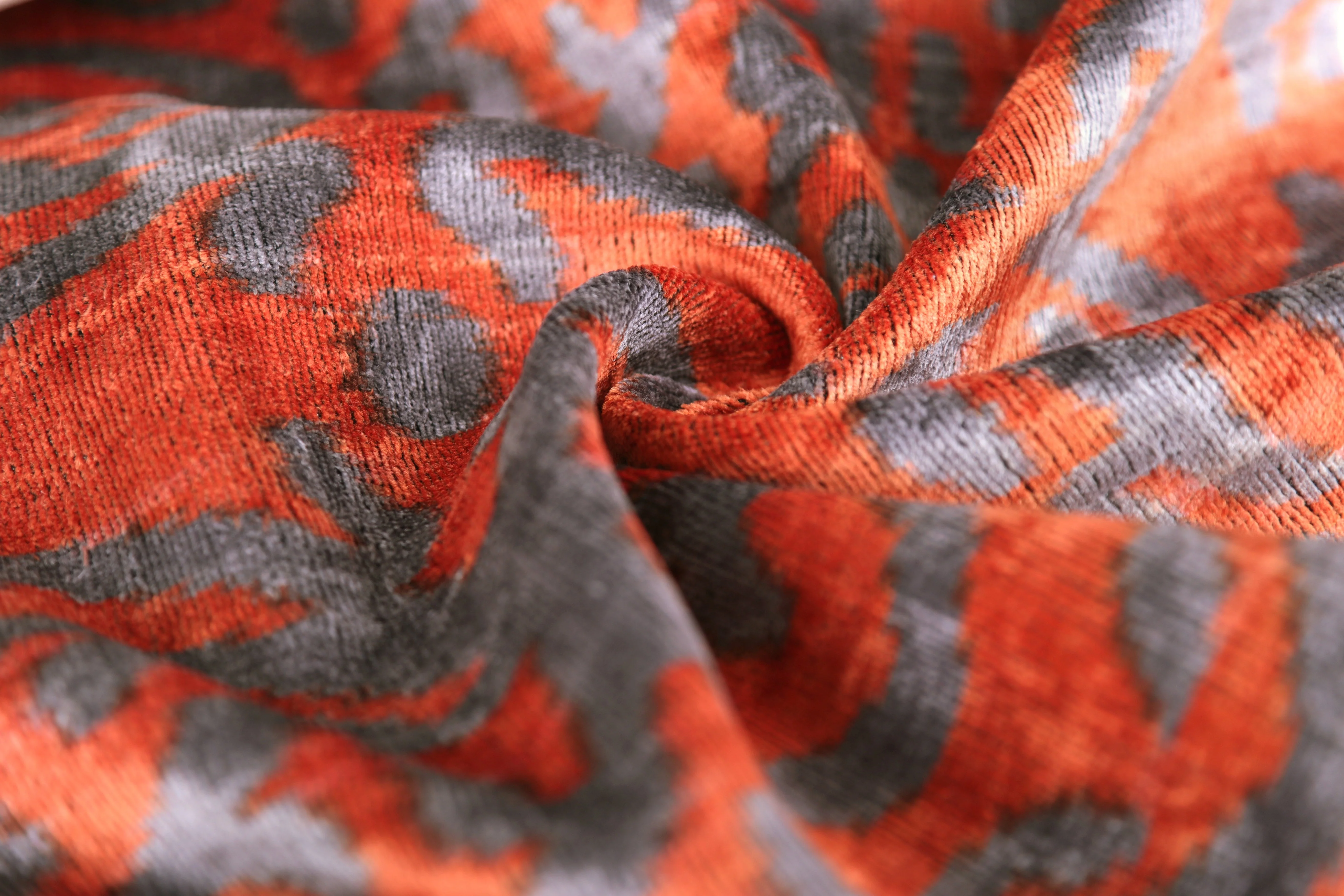 Burnt Orange & Lavender Damask Velvet Pillow – Handmade 16x24 - Image 2