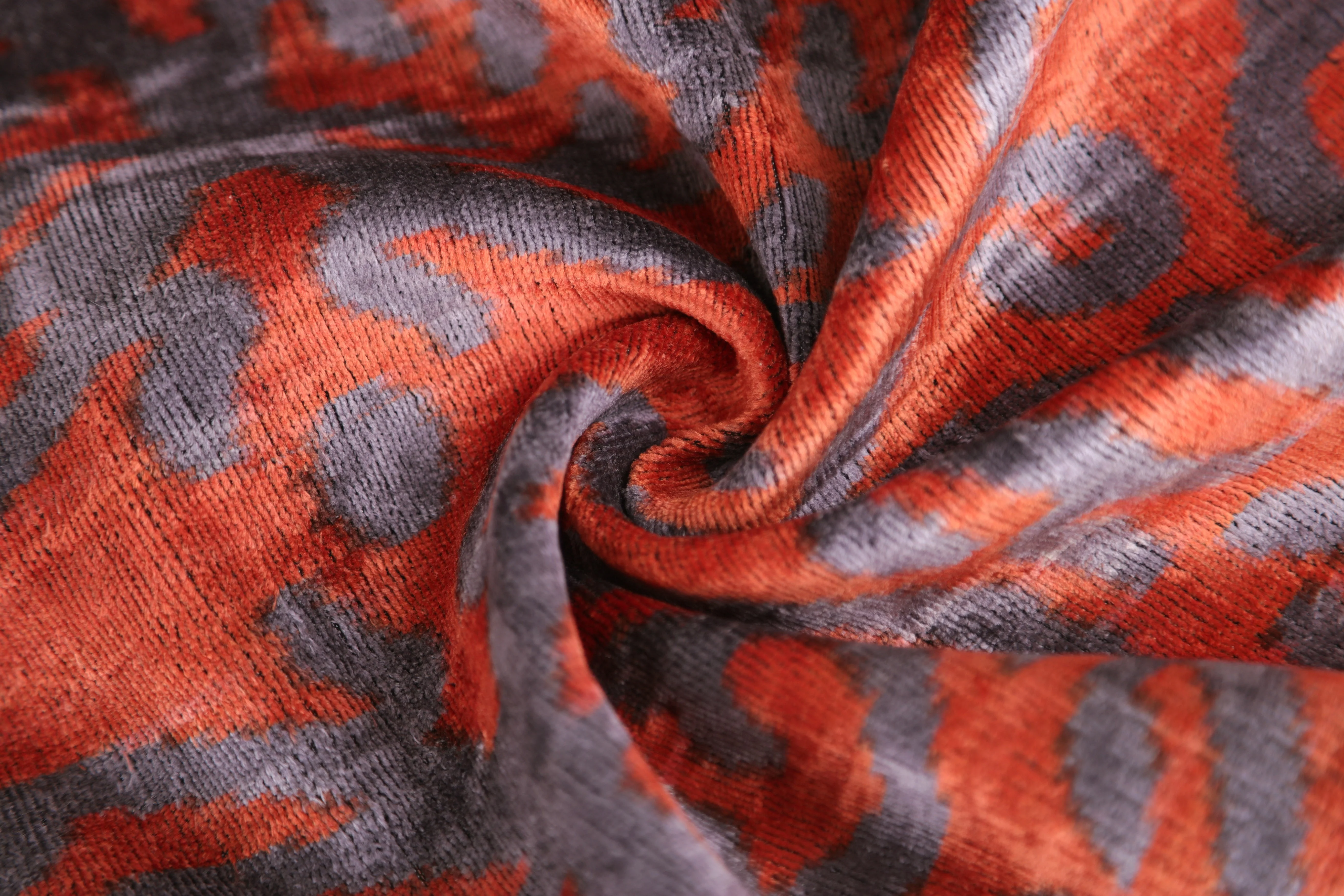 Burnt Orange & Lavender Damask Velvet Pillow – Handmade 16x24 - Image 7