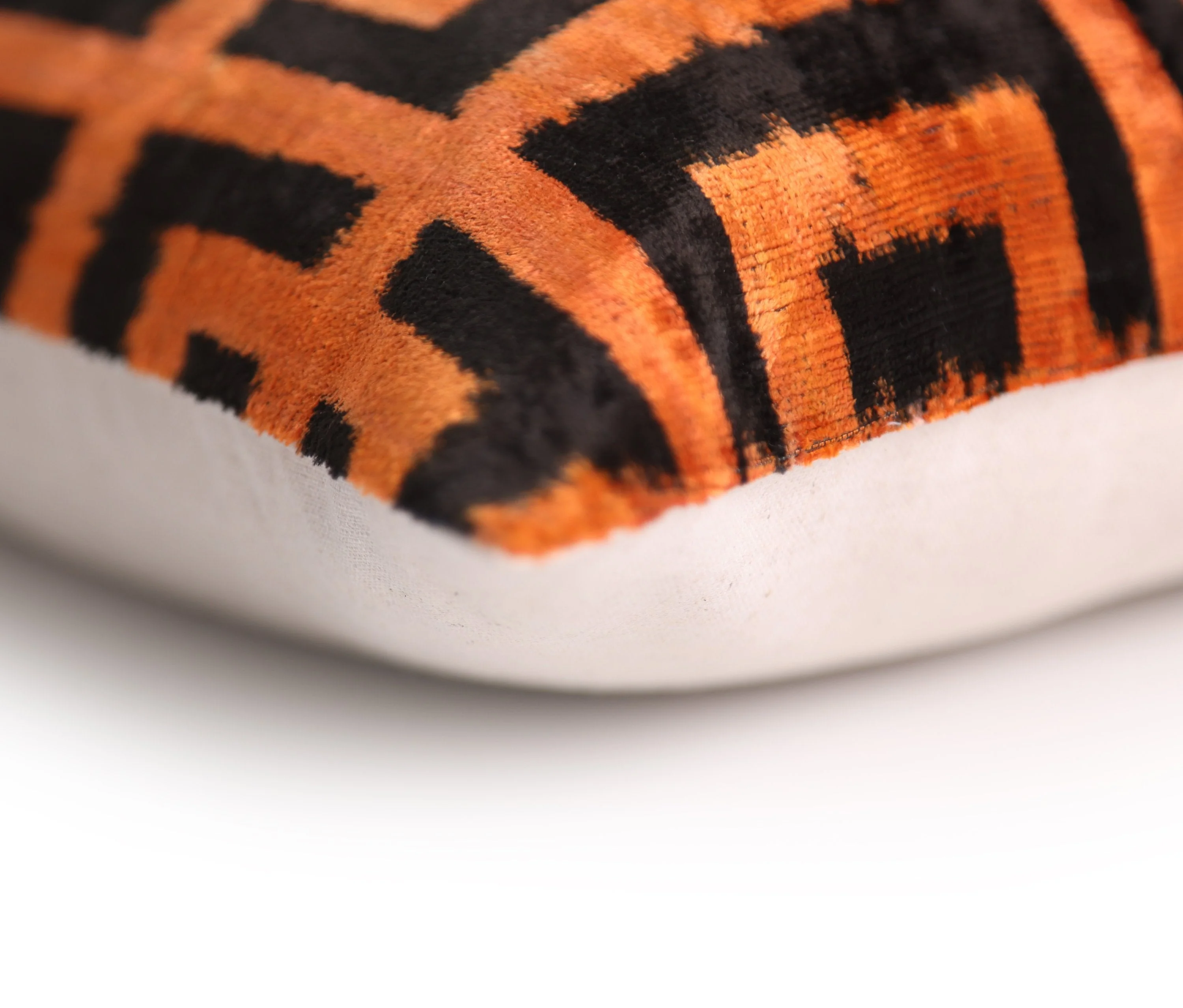 Burnt Orange Silk Velvet Geometric Lumbar Pillow 16x24 - Image 8