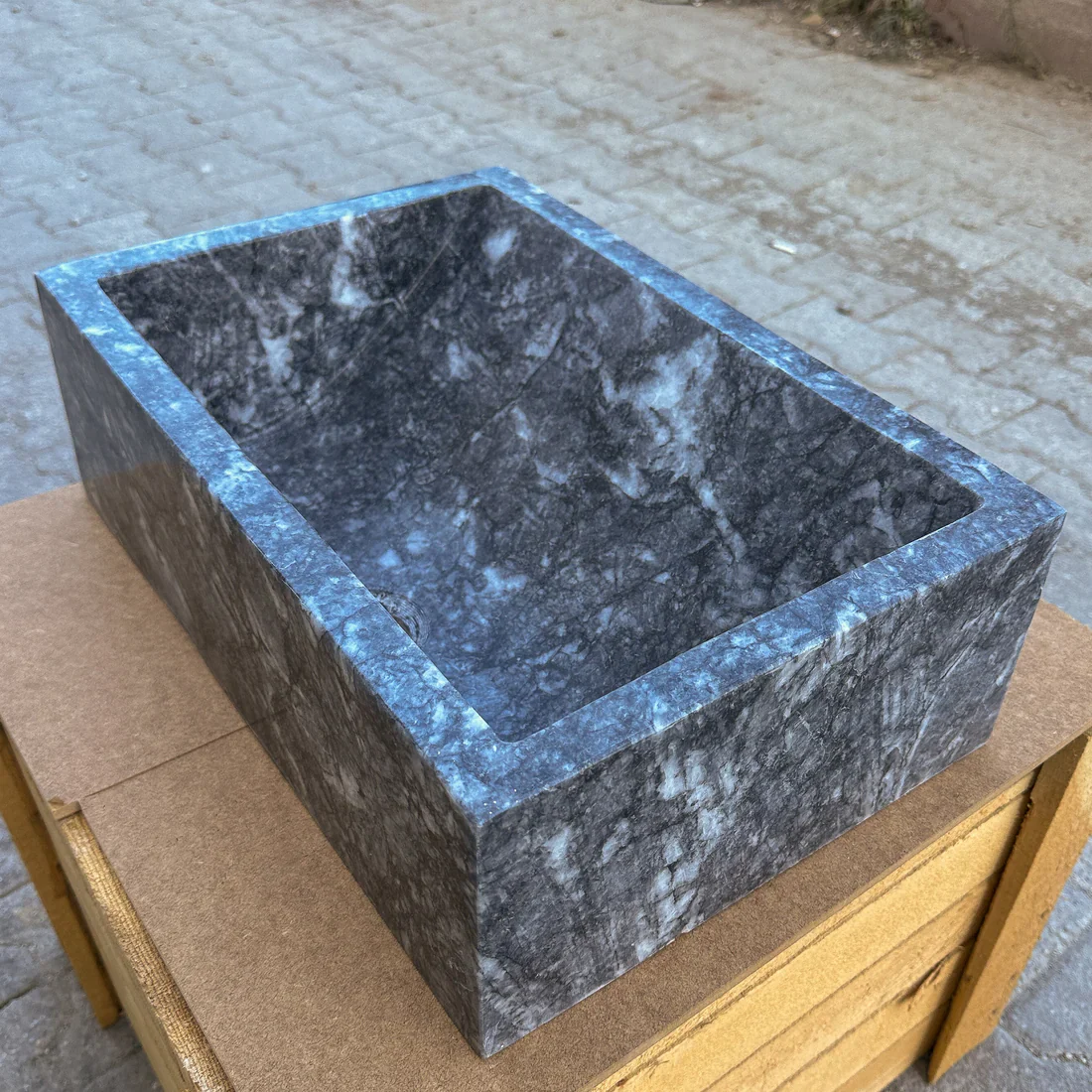 Bursa Gray Marble Rectangular Stone Above Vanity Bathroom Sink Polished (W)12" (L)18" (H)6" - In Stock - Image 5