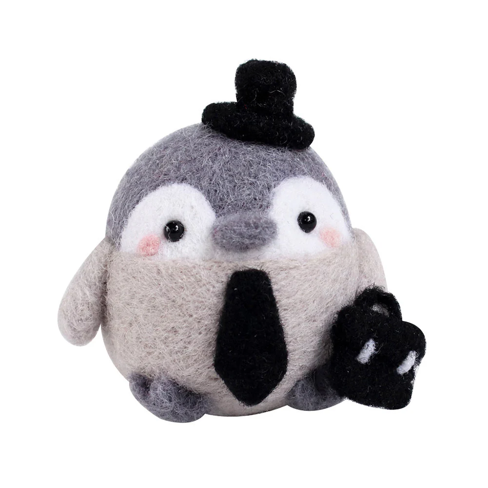 Business Penguin Needle Felting Kit. Wizardi DIY Wool Craft Kit F07N8-W111 - Image 2