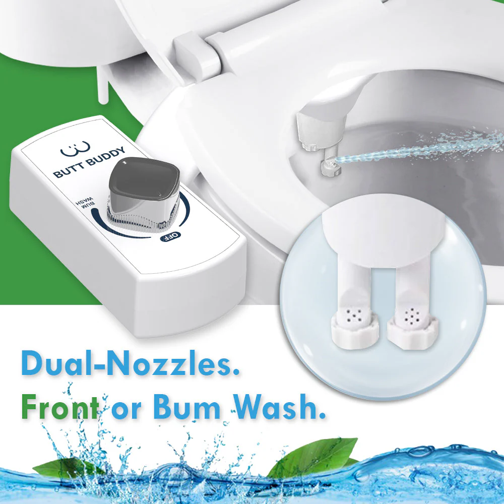 BUTT BUDDY Duo - Rear & Front Water Sprayer Bidet Toilet Attachment - Image 2