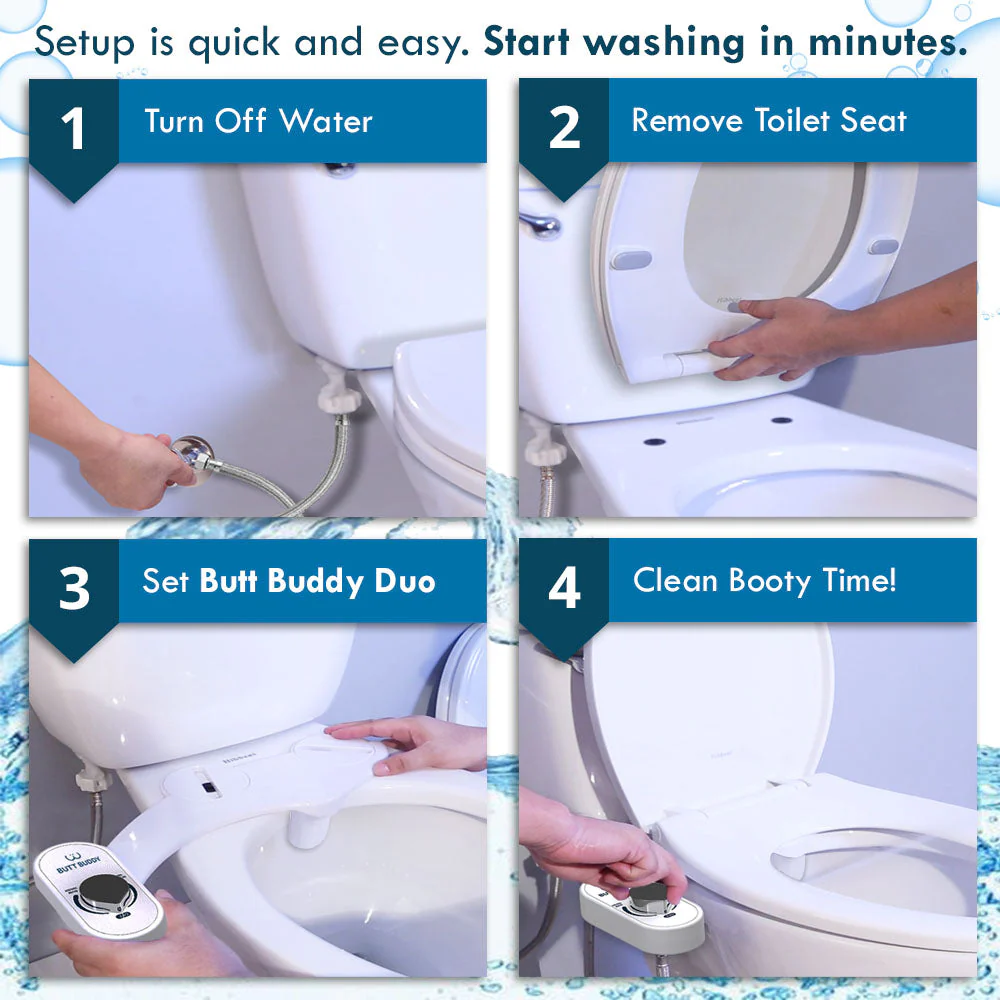 BUTT BUDDY Duo - Rear & Front Water Sprayer Bidet Toilet Attachment - Image 6