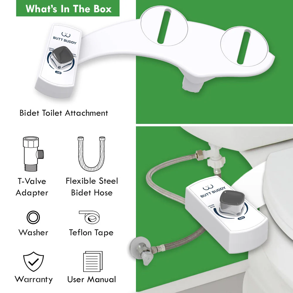 BUTT BUDDY Duo - Rear & Front Water Sprayer Bidet Toilet Attachment - Image 7