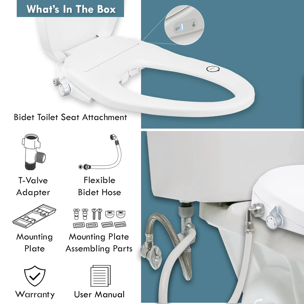 BUTT BUDDY Suite - Smart Bidet Toilet Seat Attachment (Cool & Warm Water Sprayer, Air Dryer & Heated Seat ) - Image 9