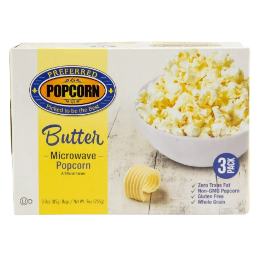 Butter Flavored Microwave Popcorn | Pack of 3 Boxes | Preferred Popcorn - Image 2