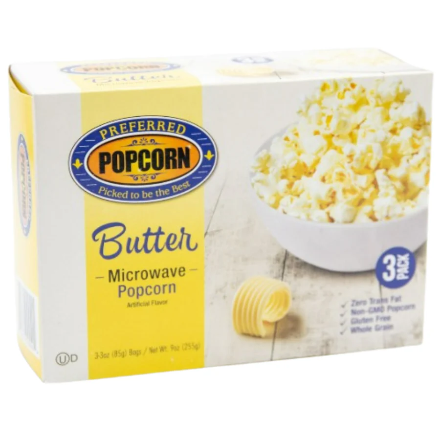 Butter Flavored Microwave Popcorn | Pack of 3 Boxes | Preferred Popcorn - Image 4