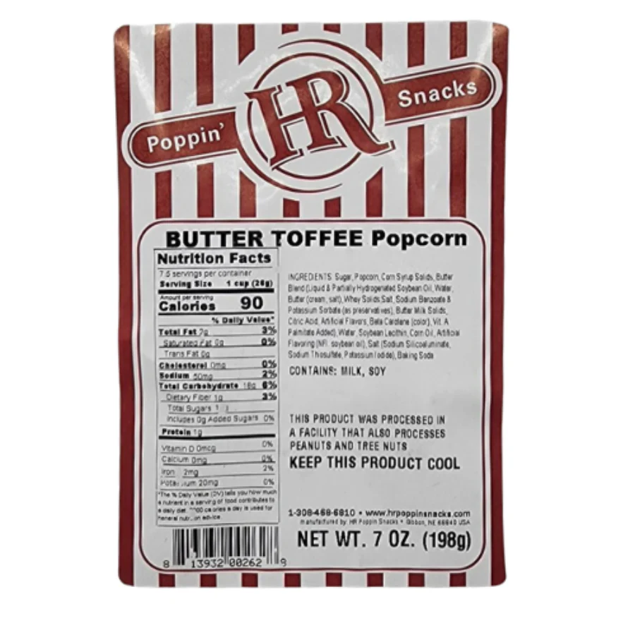 Butter Toffee Popcorn | Pack of 2 | 7 oz | HR Poppin' Snacks - Image 6