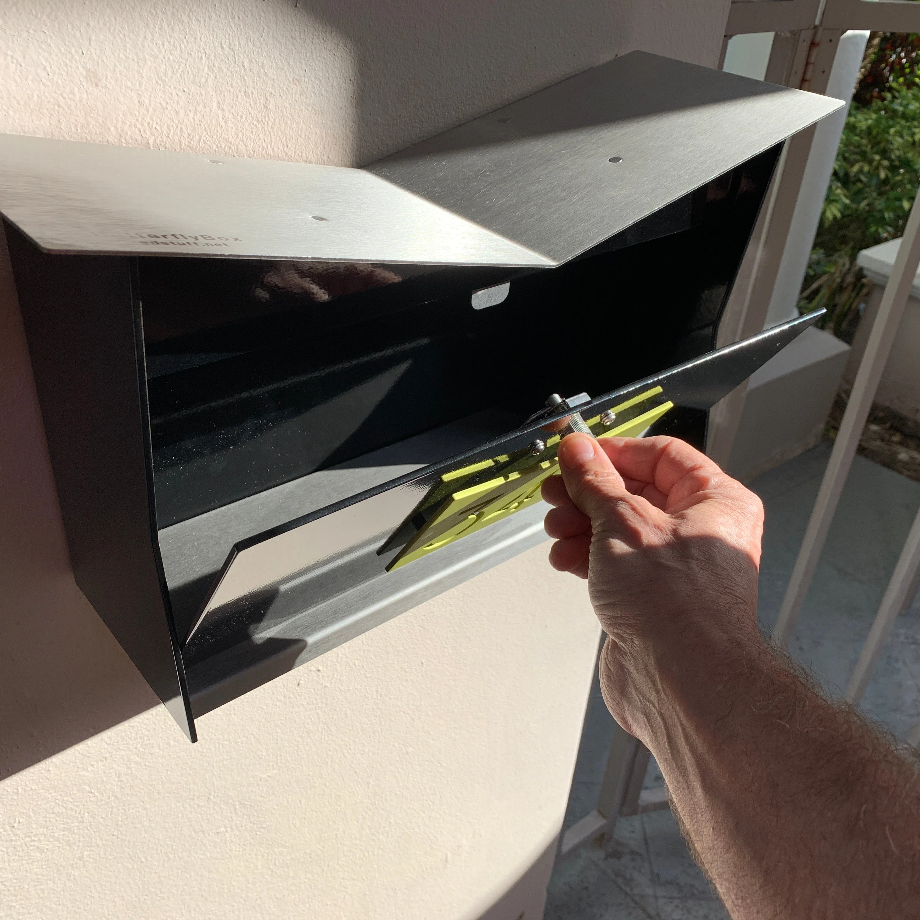 ButterFly Box in JET BLACK - Wall Mount Mailbox - Image 7