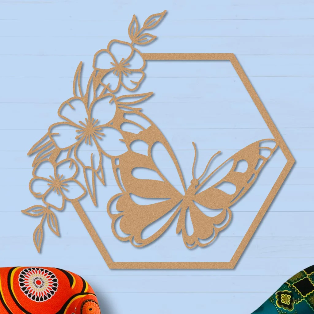 Butterfly in Hexagon with Buttercups Sign - Image 2