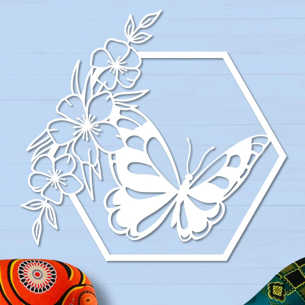 Butterfly in Hexagon with Buttercups Sign - Image 5
