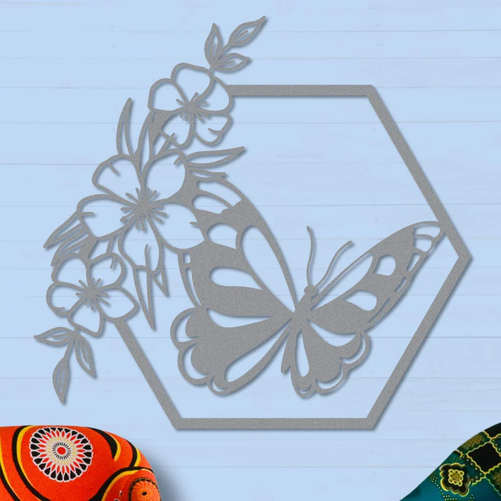 Butterfly in Hexagon with Buttercups Sign - Image 7