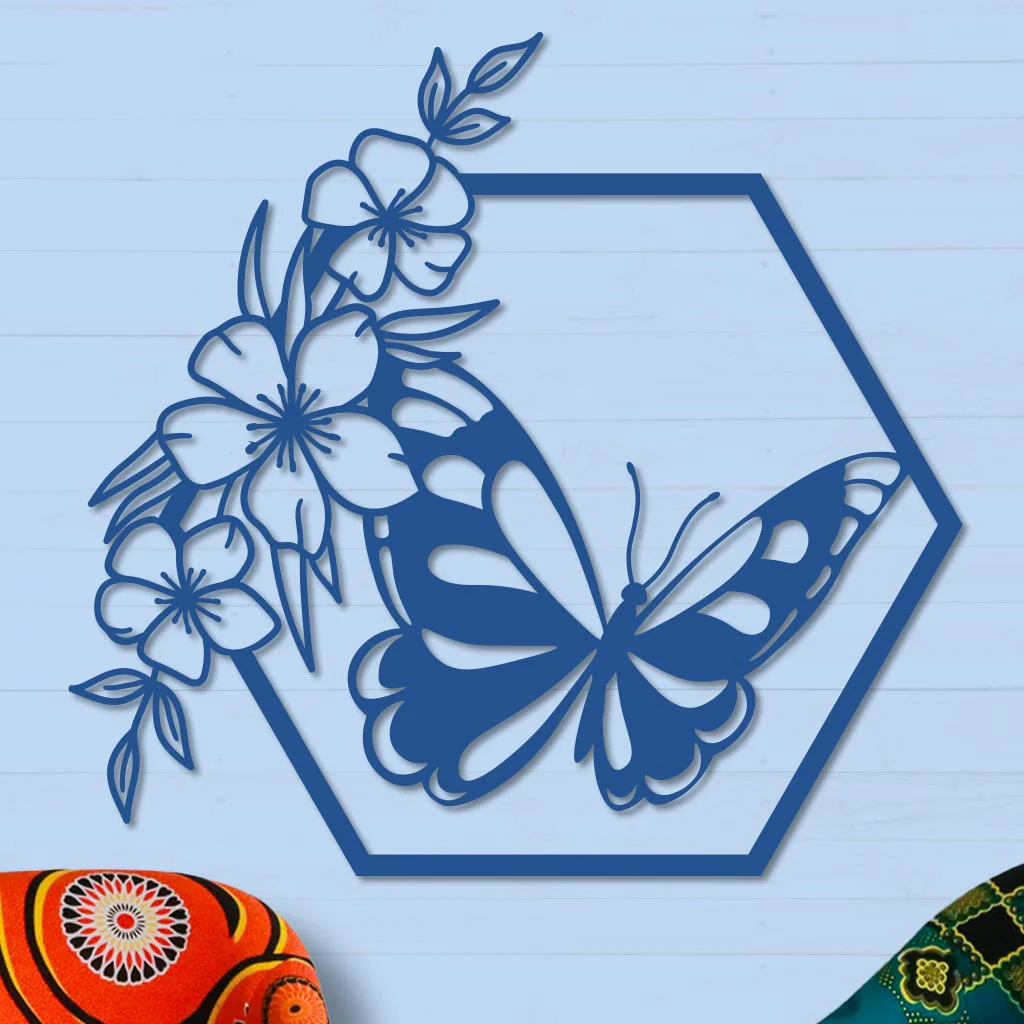 Butterfly in Hexagon with Buttercups Sign - Image 8