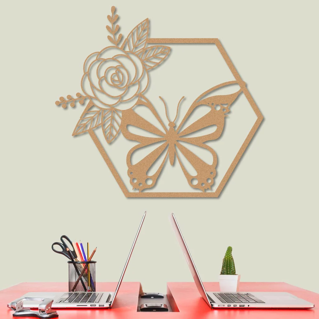 Butterfly in Hexagon with Rose Sign - Image 3