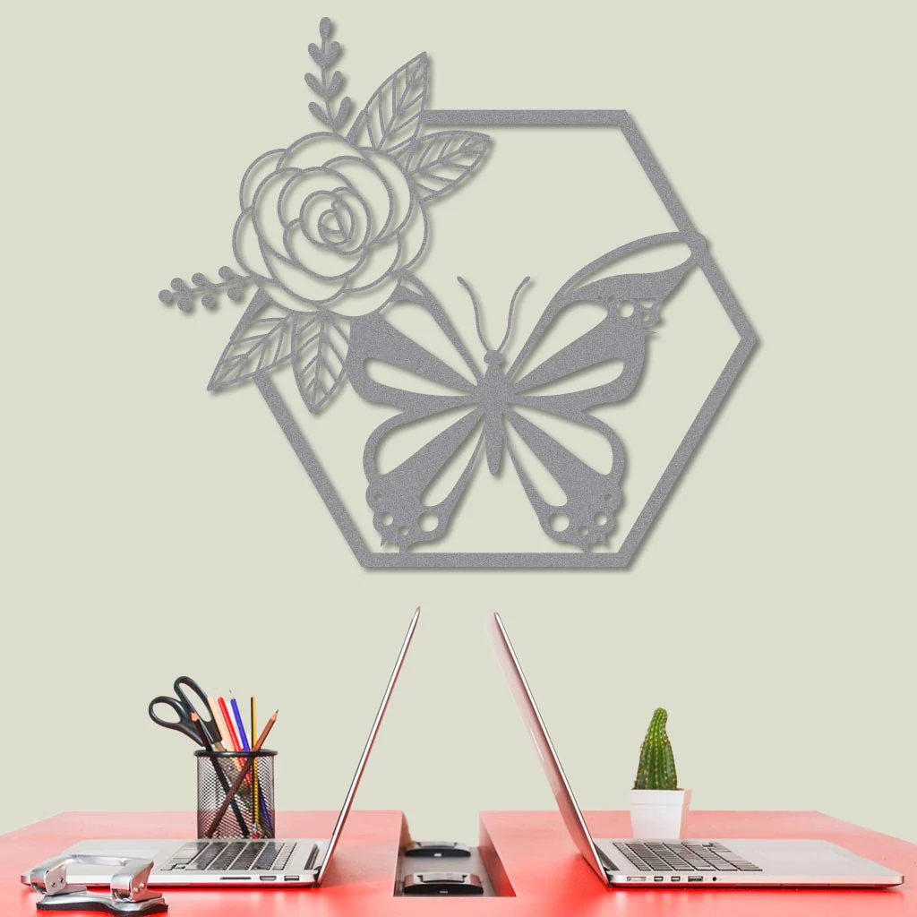 Butterfly in Hexagon with Rose Sign - Image 6