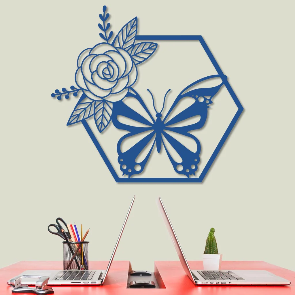 Butterfly in Hexagon with Rose Sign - Image 7
