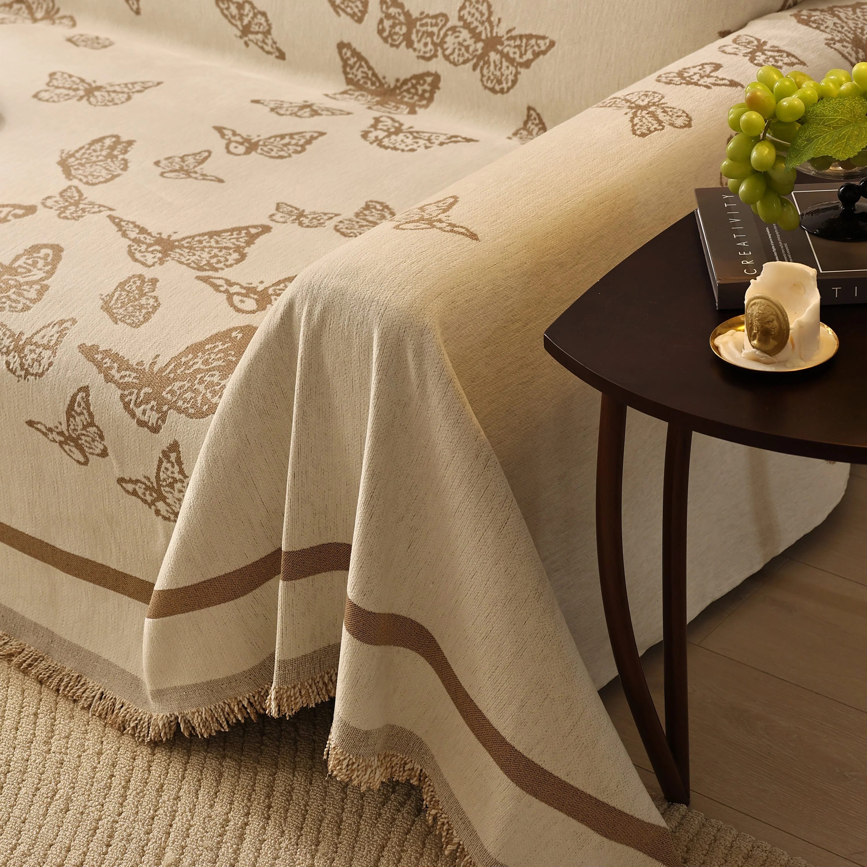 Butterfly Jacquard Soft Couch Blankets Cover for Couch Reversible Modern Sofa Slipcover Throw Covers - Image 23