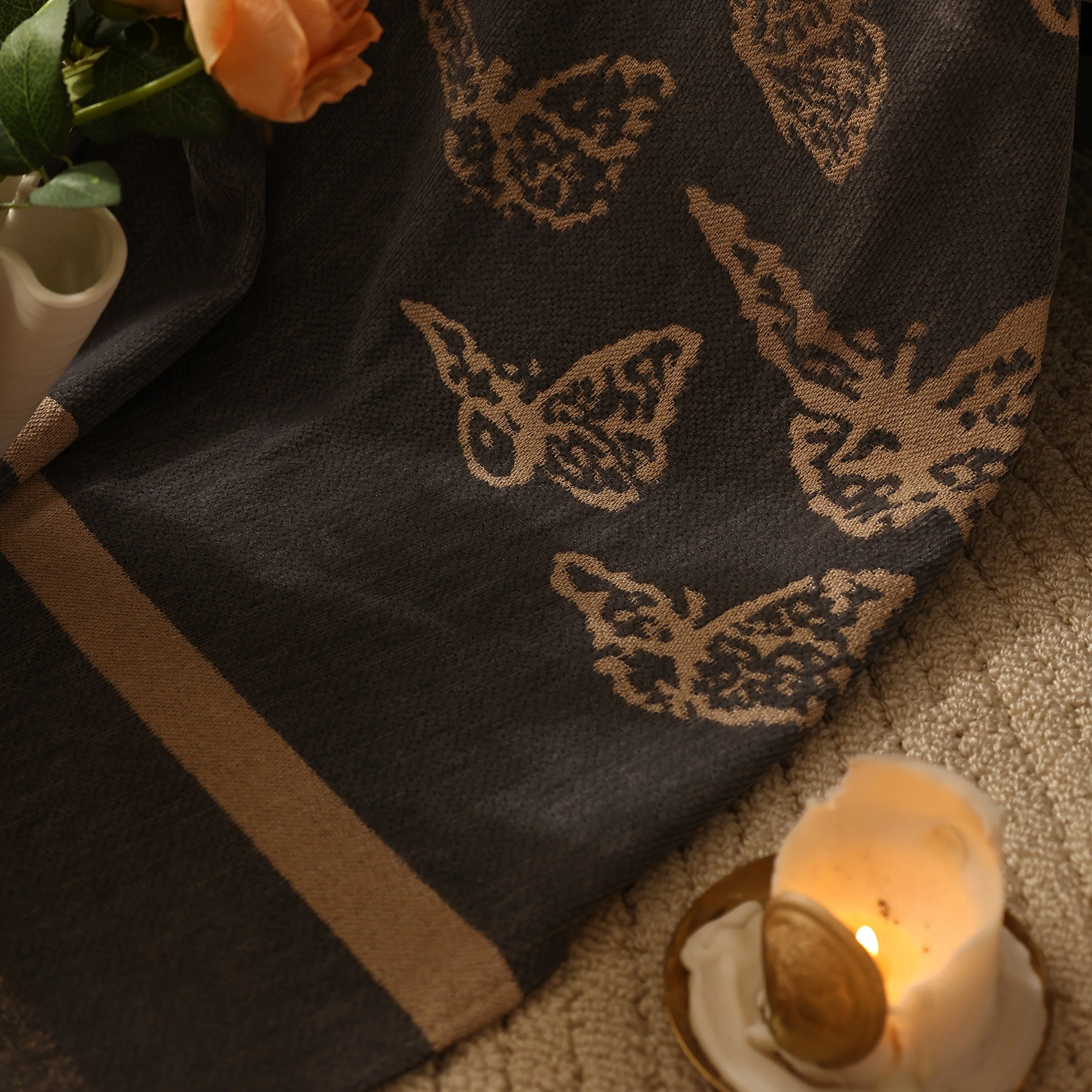 Butterfly Jacquard Soft Couch Blankets Cover for Couch Reversible Modern Sofa Slipcover Throw Covers - Image 61