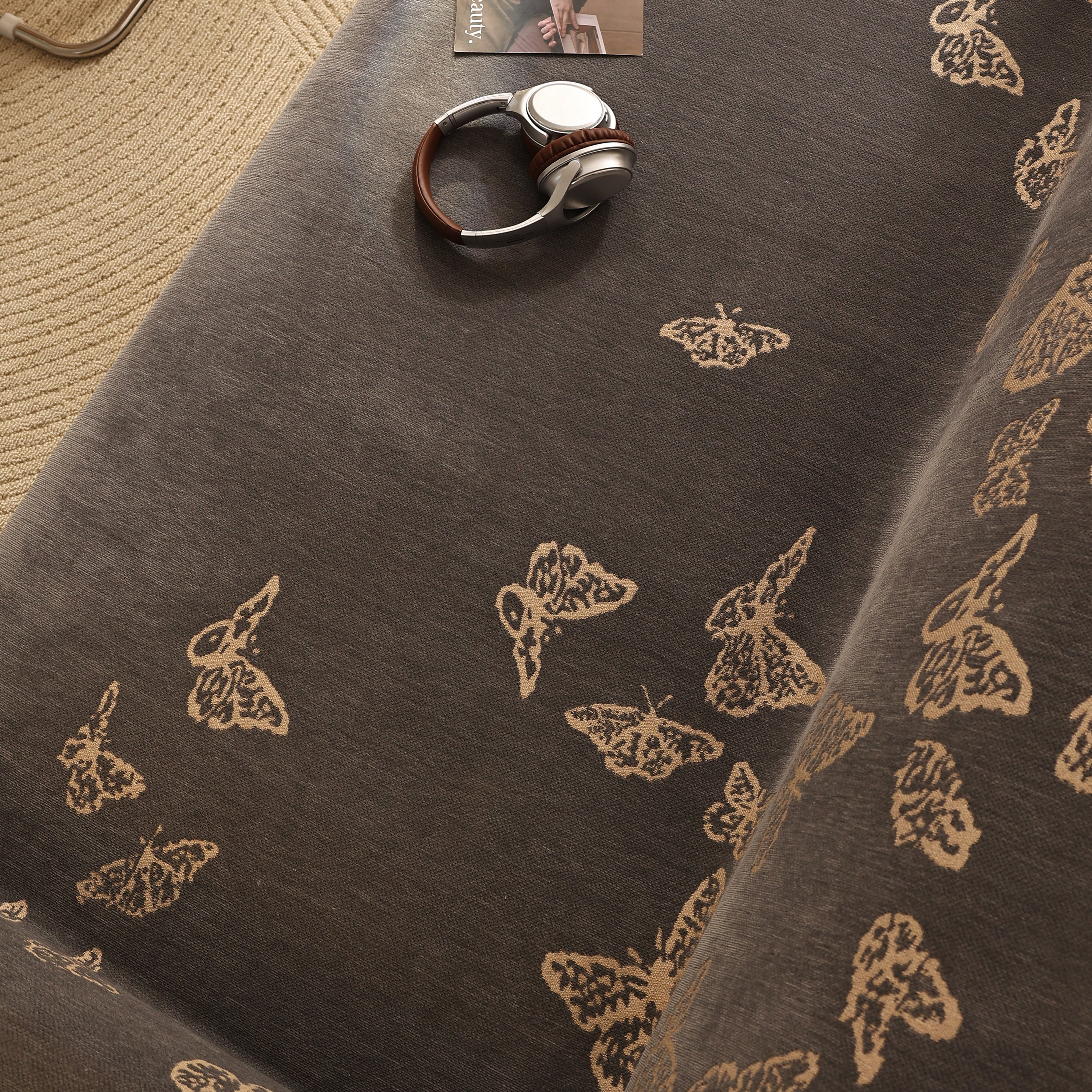 Butterfly Jacquard Soft Couch Blankets Cover for Couch Reversible Modern Sofa Slipcover Throw Covers - Image 69