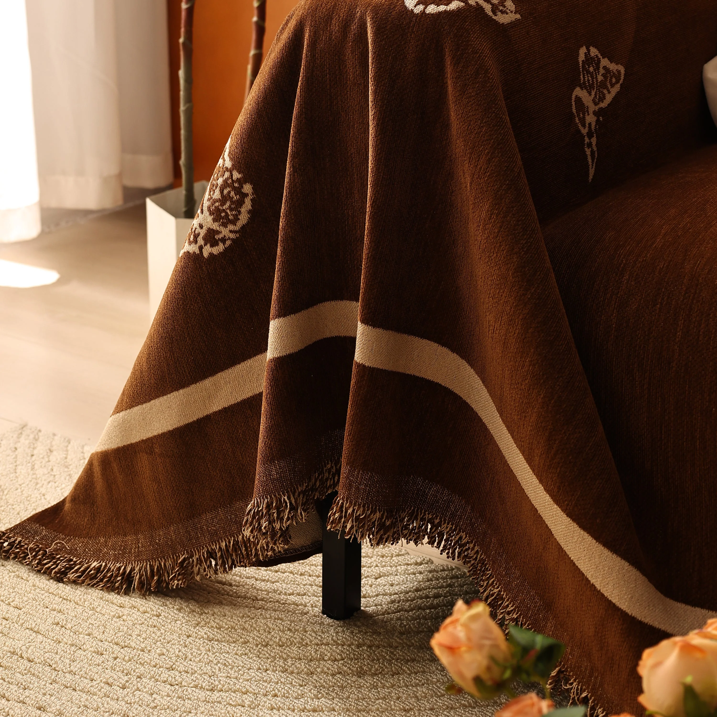 Butterfly Jacquard Soft Couch Blankets Cover for Couch Reversible Modern Sofa Slipcover Throw Covers - Image 87