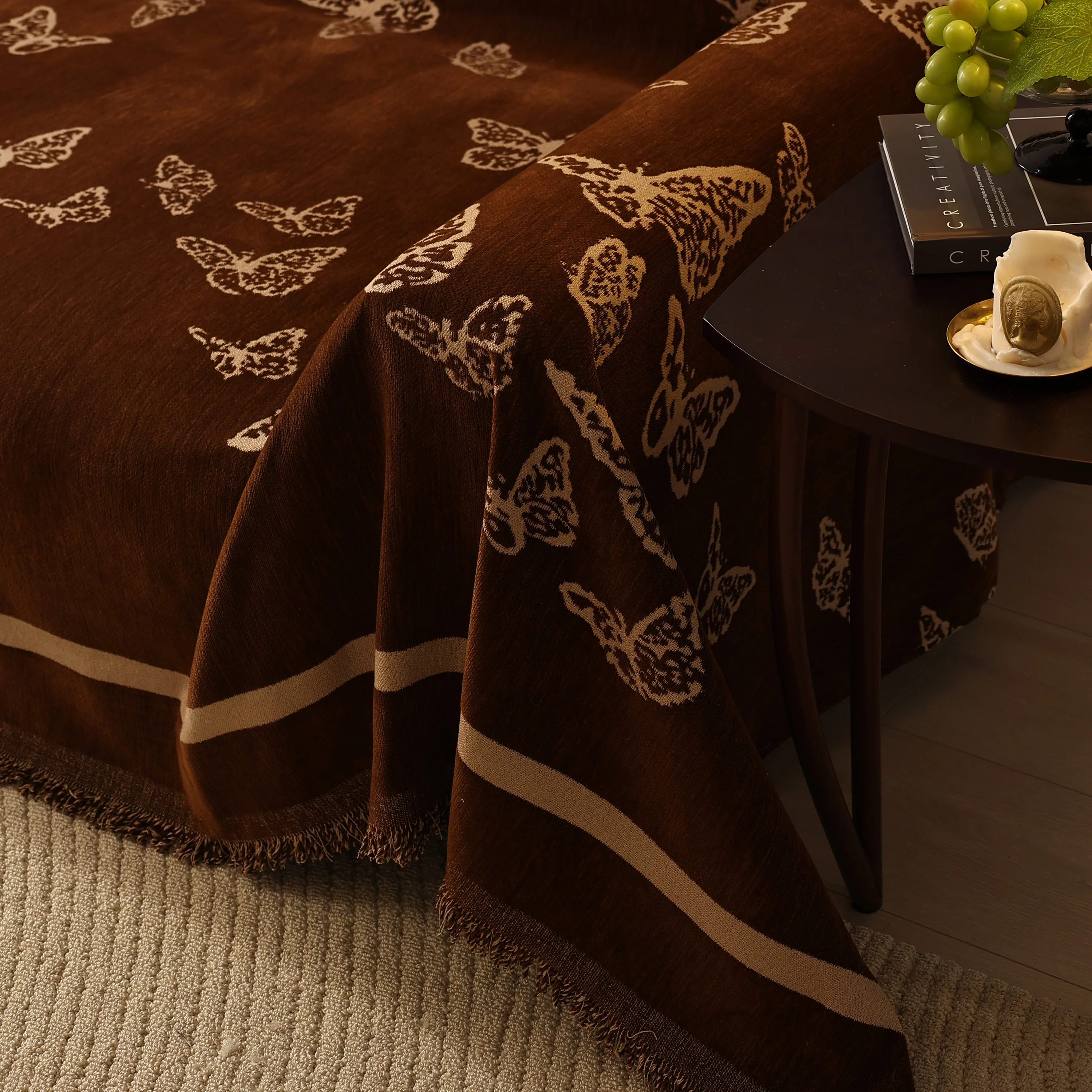 Butterfly Jacquard Soft Couch Blankets Cover for Couch Reversible Modern Sofa Slipcover Throw Covers - Image 95