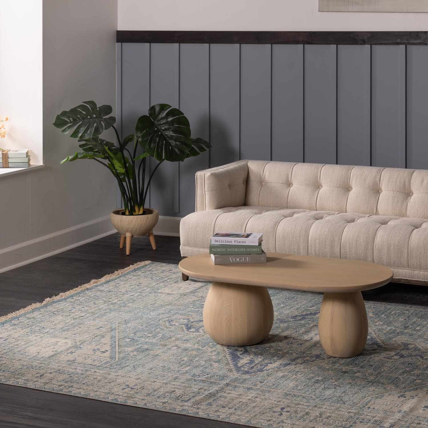 Byers Handmade Cotton-blend Aqua Rug - Image 2
