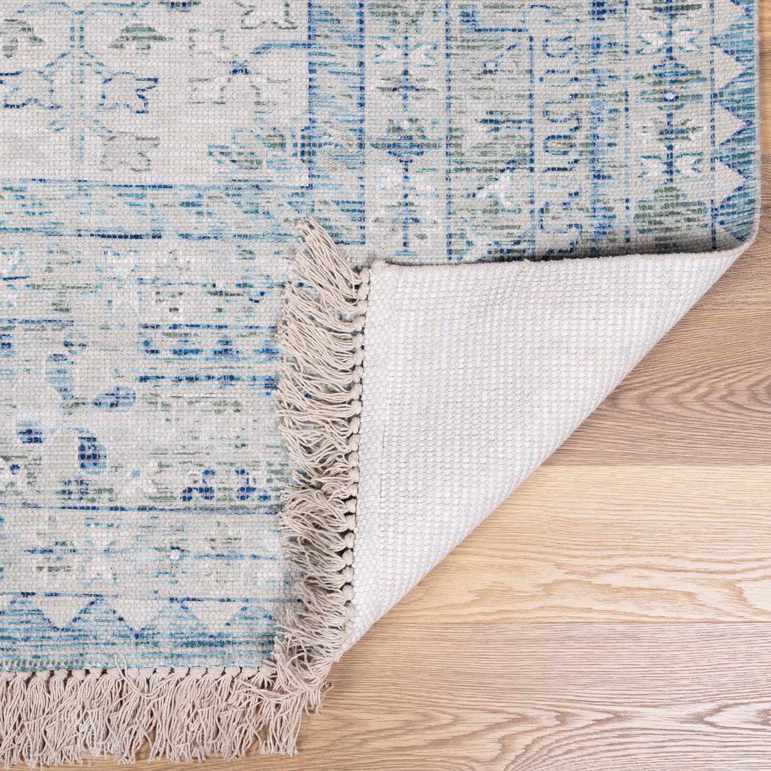 Byers Handmade Cotton-blend Aqua Rug - Image 5