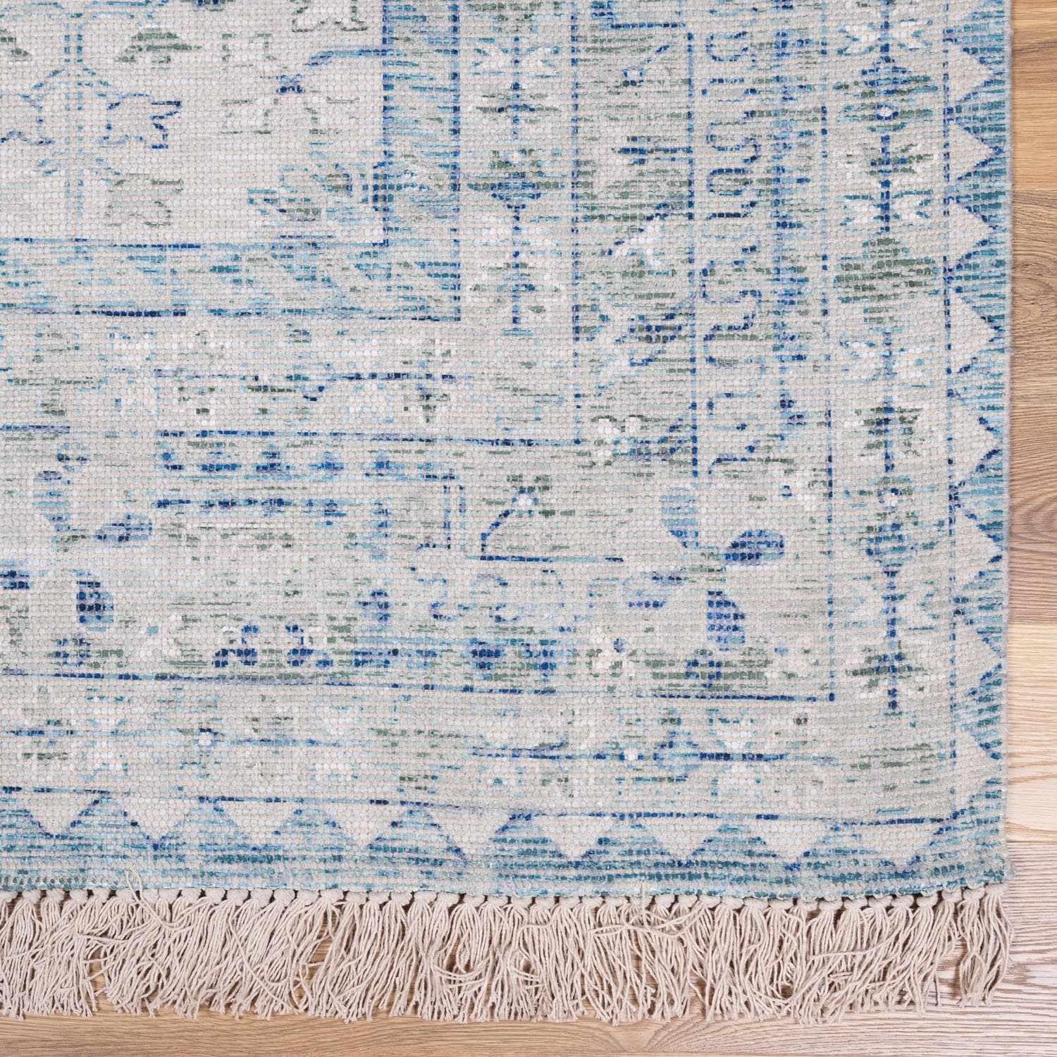 Byers Handmade Cotton-blend Aqua Rug - Image 6