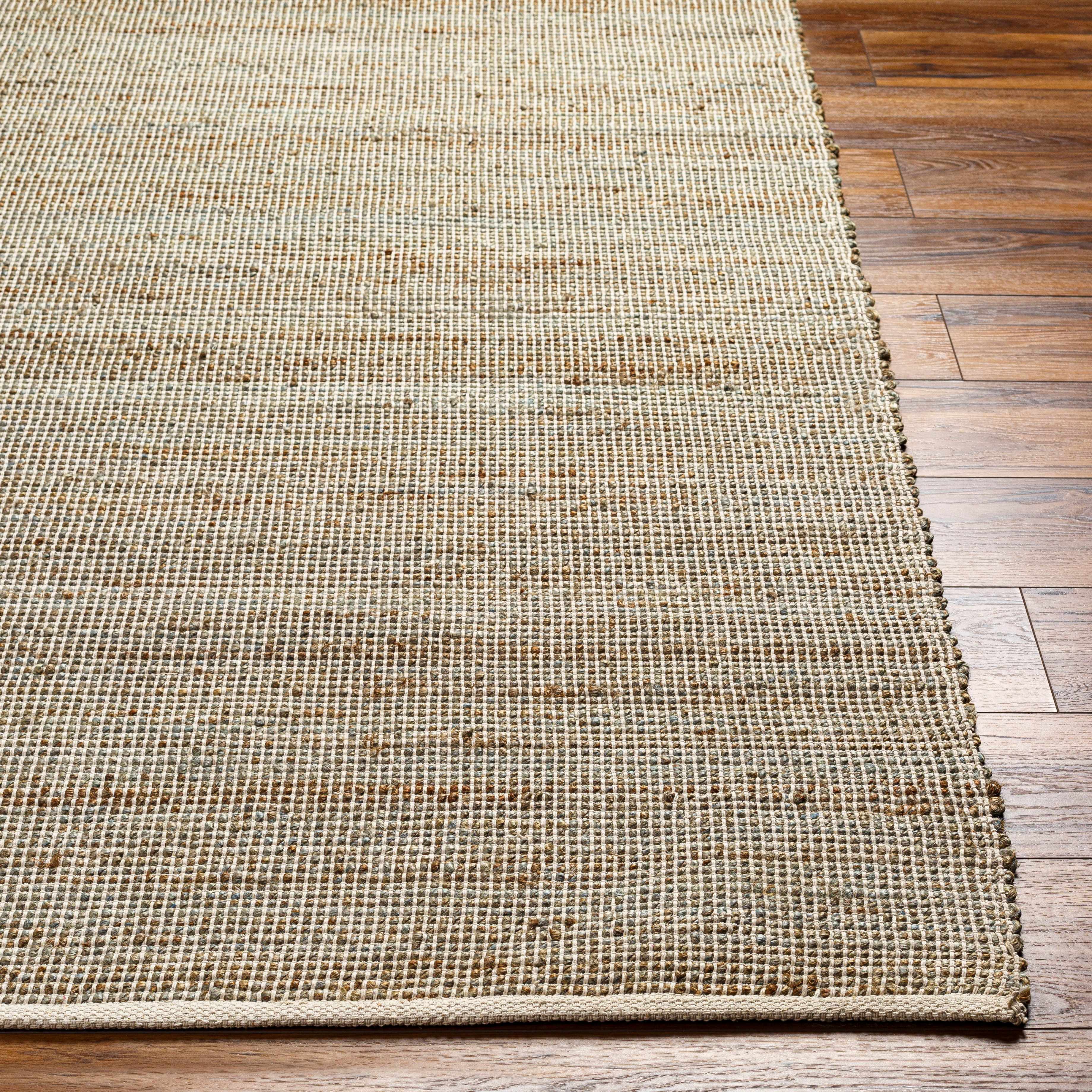 Byrne Beige & Green Jute Rug - Clearance - Image 4