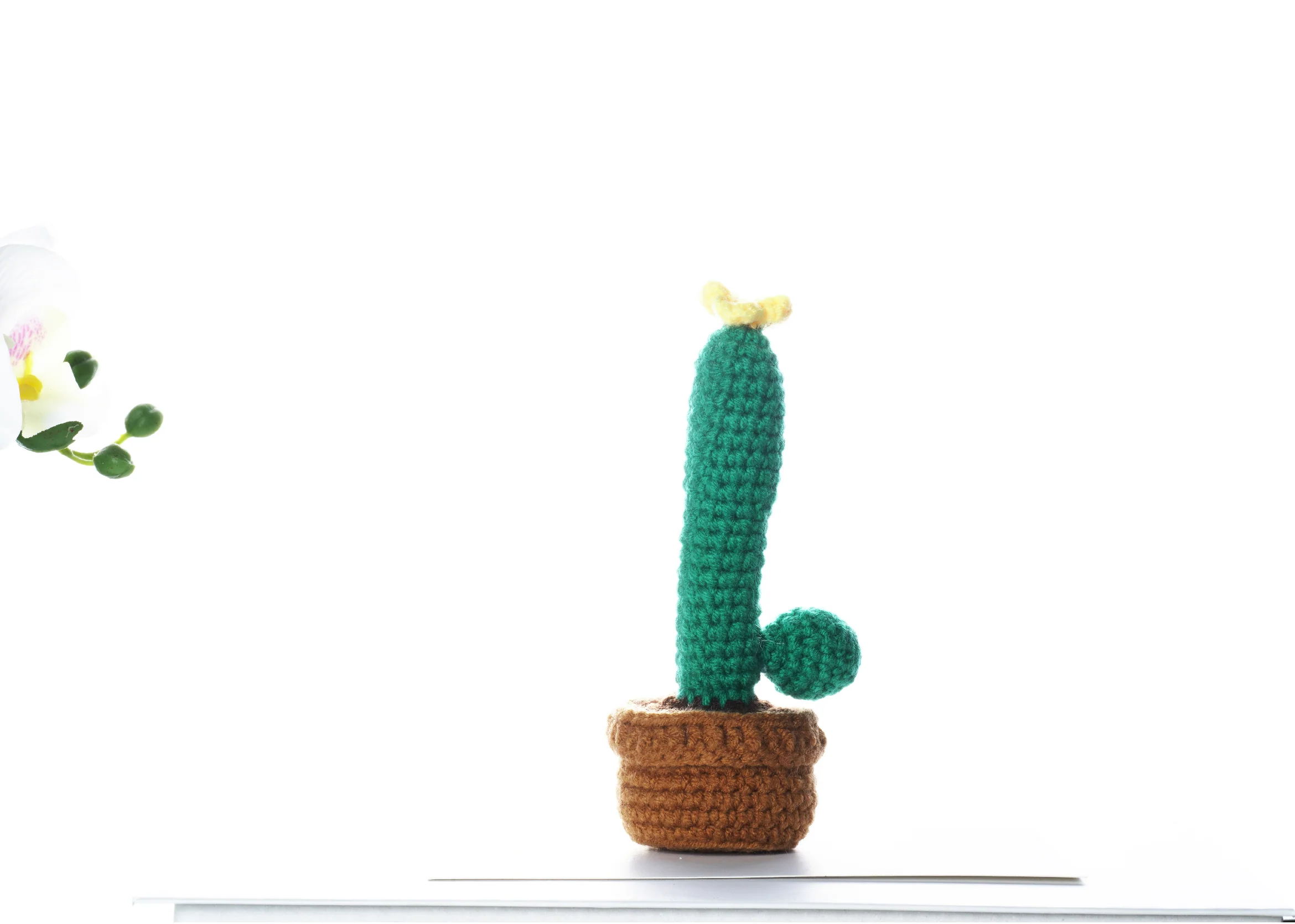 Cactus with Flowers. Potted Plant Amigurumi DIY Crochet Kit Wizardi F07N8-M18 - Image 2