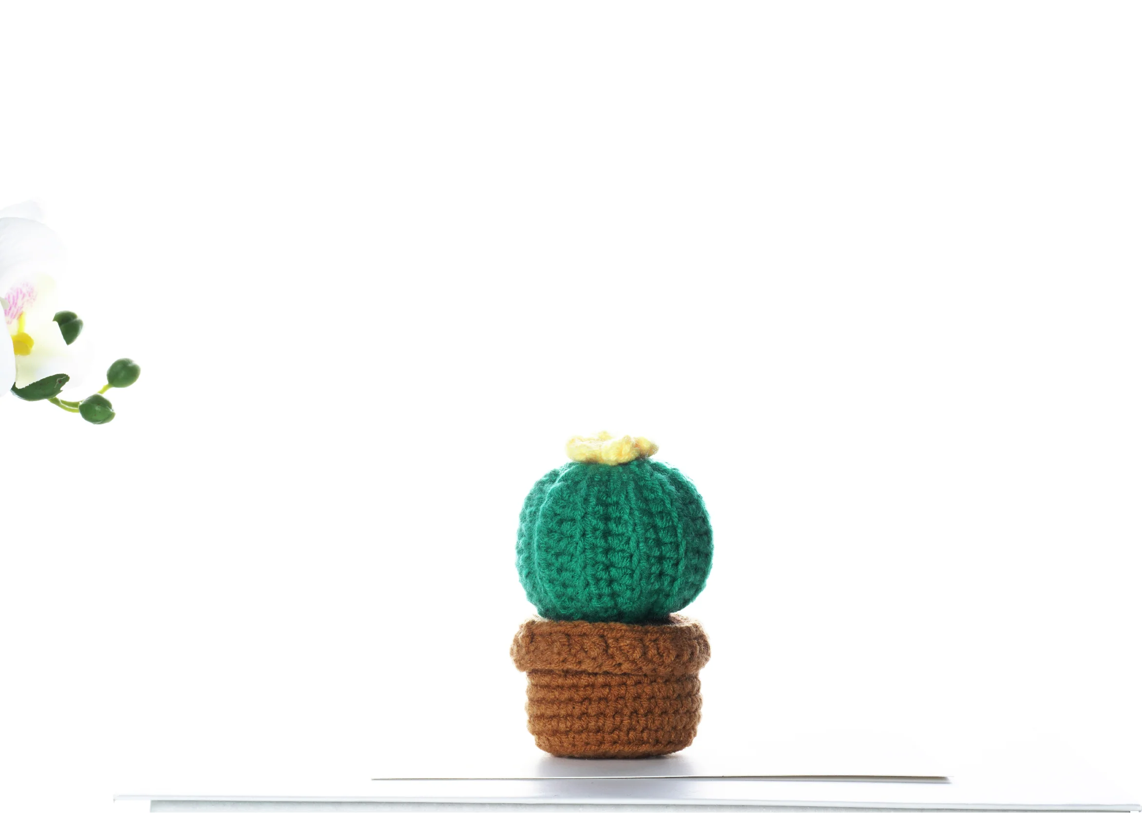 Cactus with Flowers. Potted Plant Amigurumi DIY Crochet Kit Wizardi F07N8-M18 - Image 3