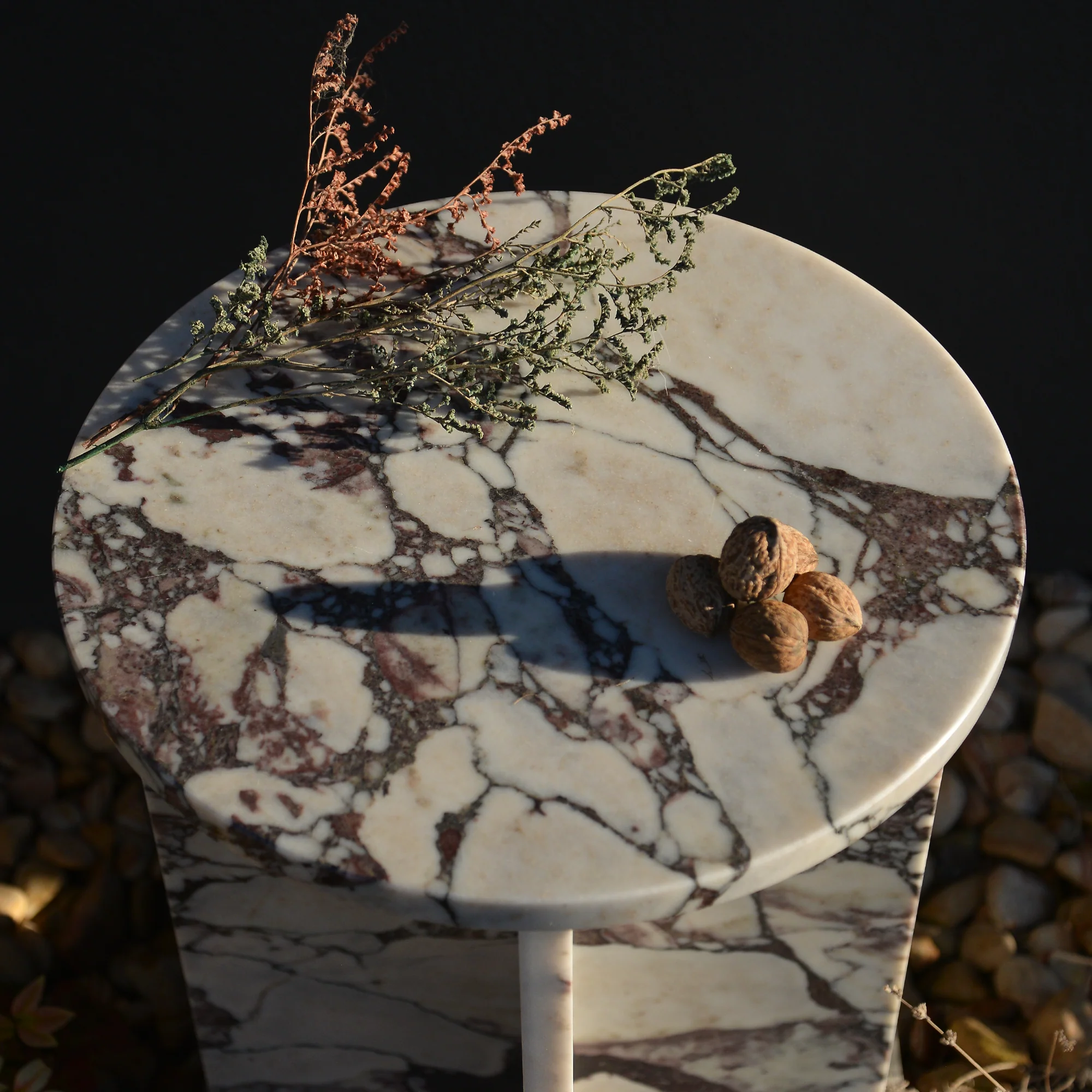Calacatta Viola Marble Coffee Table, Round Marble Coffee Table, Luxury Side Table, Elegant Coffee Table for Living Room, Marble Side Table - Image 3