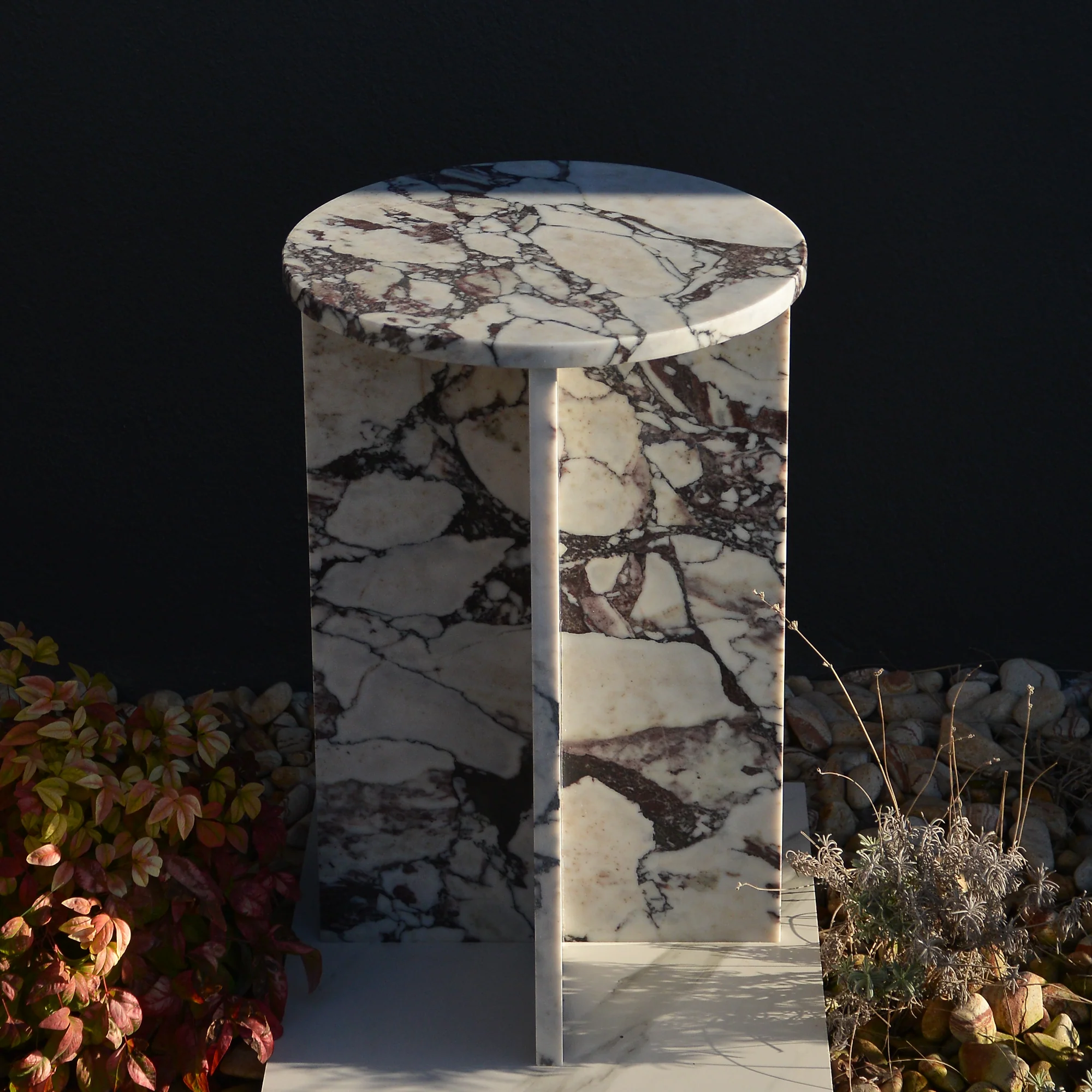 Calacatta Viola Marble Coffee Table, Round Marble Coffee Table, Luxury Side Table, Elegant Coffee Table for Living Room, Marble Side Table - Image 4