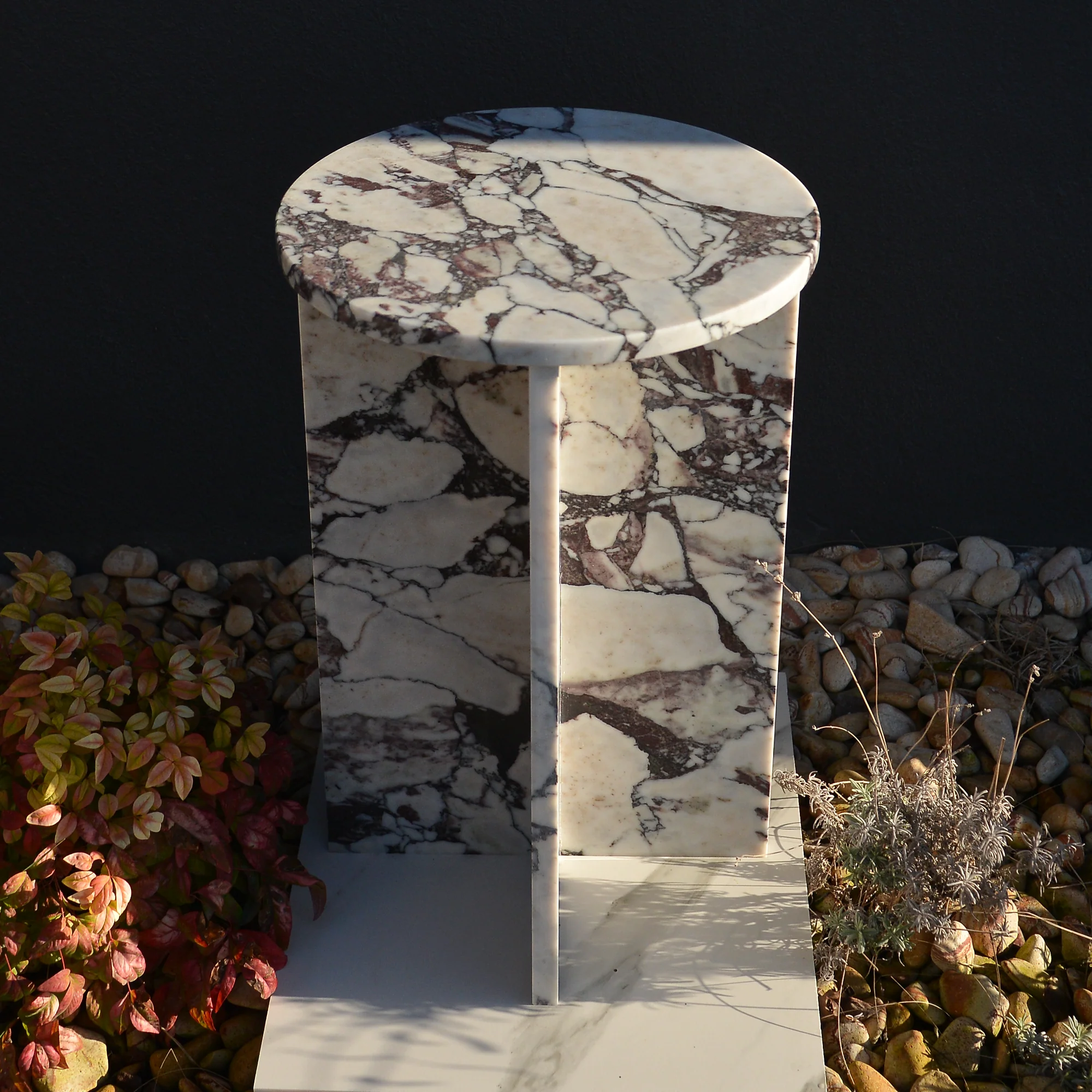 Calacatta Viola Marble Coffee Table, Round Marble Coffee Table, Luxury Side Table, Elegant Coffee Table for Living Room, Marble Side Table - Image 6