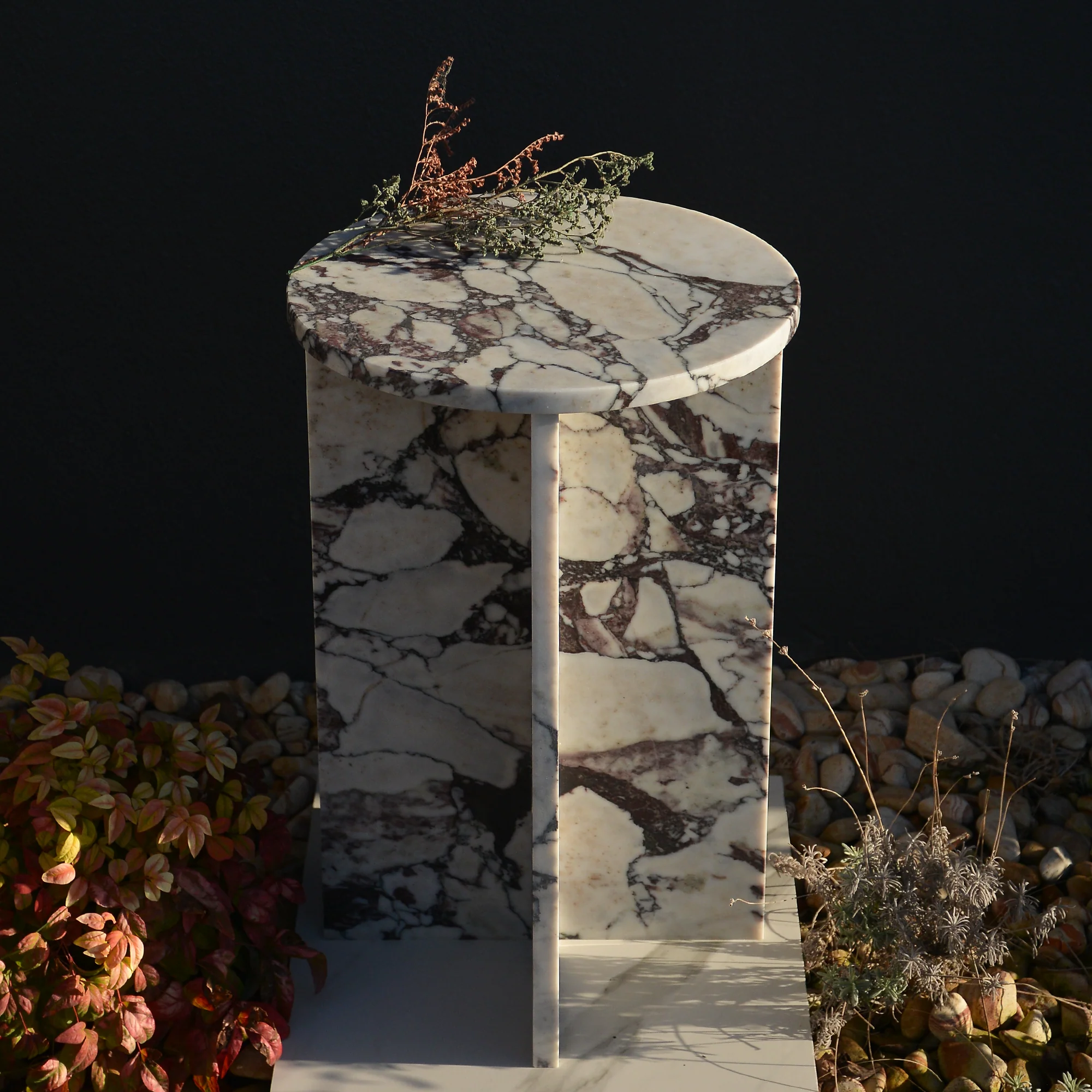 Calacatta Viola Marble Coffee Table, Round Marble Coffee Table, Luxury Side Table, Elegant Coffee Table for Living Room, Marble Side Table - Image 7