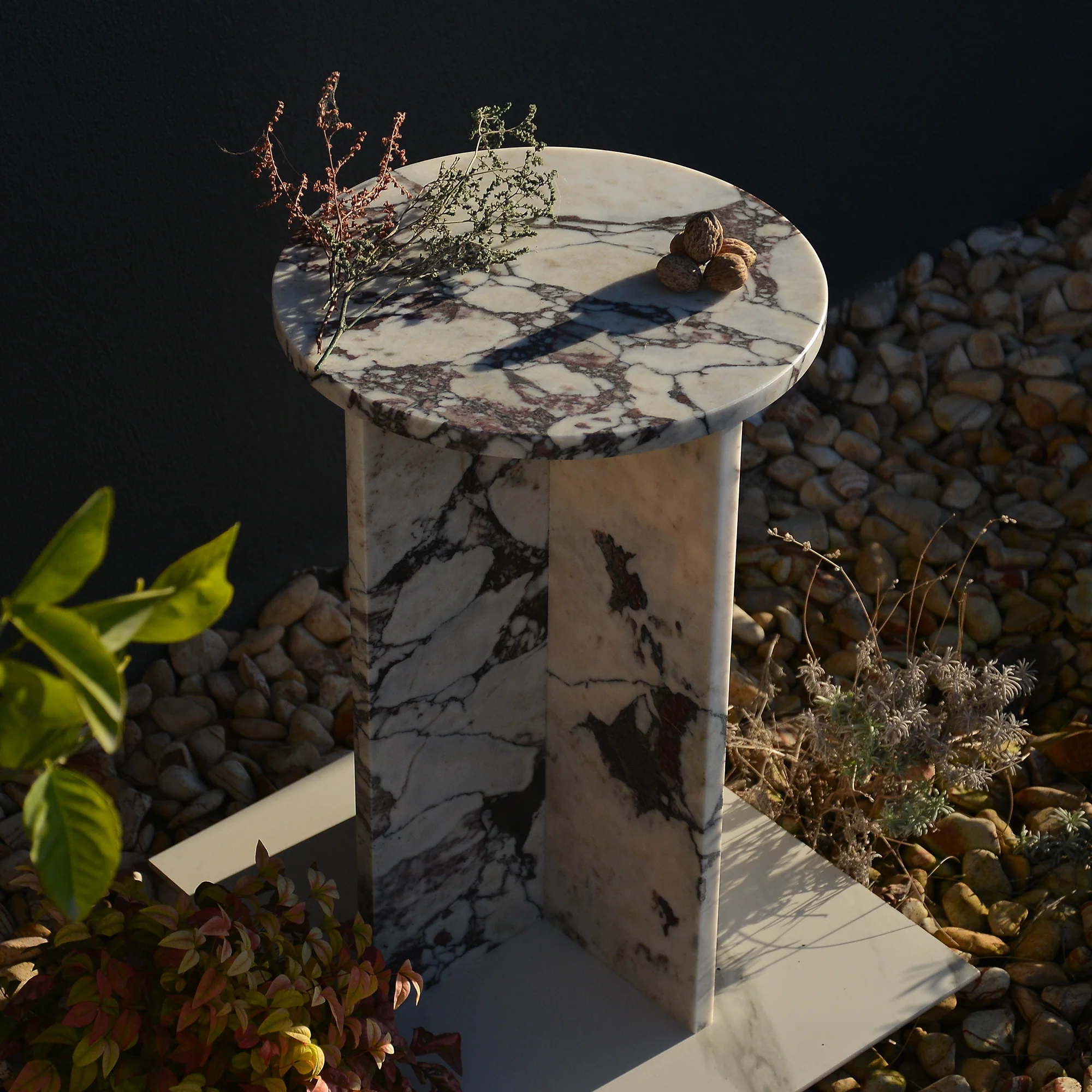 Calacatta Viola Marble Coffee Table, Round Marble Coffee Table, Luxury Side Table, Elegant Coffee Table for Living Room, Marble Side Table - Image 8