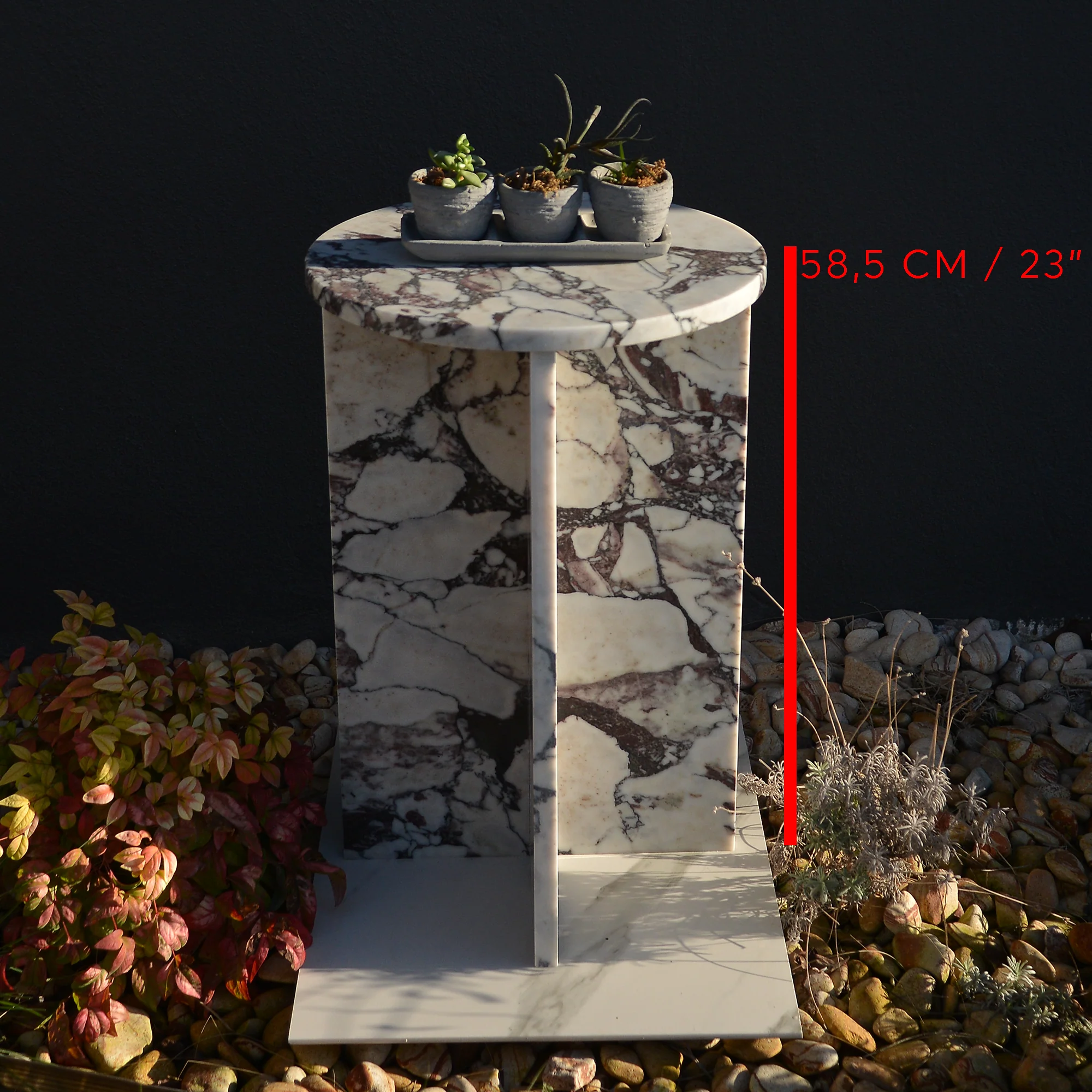 Calacatta Viola Marble Coffee Table, Round Marble Coffee Table, Luxury Side Table, Elegant Coffee Table for Living Room, Marble Side Table - Image 9