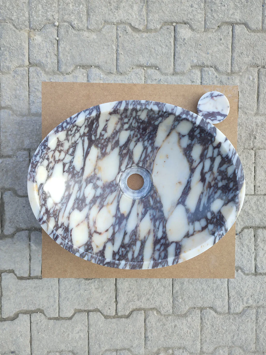 Calacatta Viola Marble Oval Shape Above Vanity Bathroom Sink (W)18" (L)14" (H)5" - In Stock - Image 10