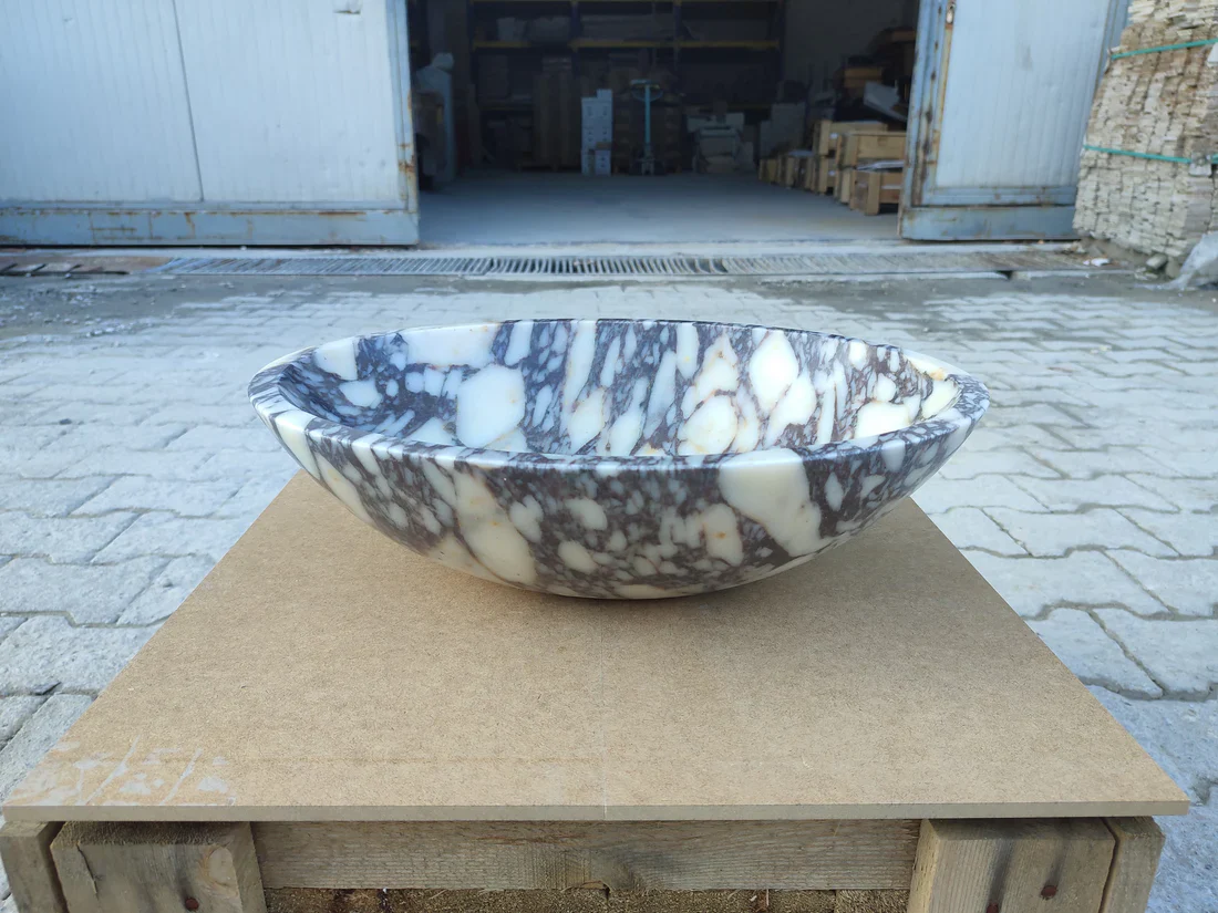 Calacatta Viola Marble Oval Shape Above Vanity Bathroom Sink (W)18" (L)14" (H)5" - In Stock - Image 12