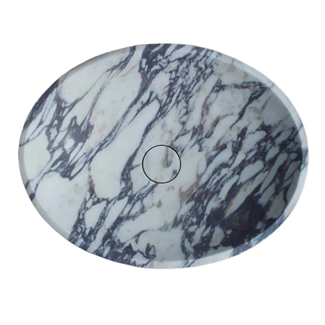 Calacatta Viola Marble Oval Shape Above Vanity Bathroom Sink (W)18" (L)14" (H)5" - In Stock - Image 13