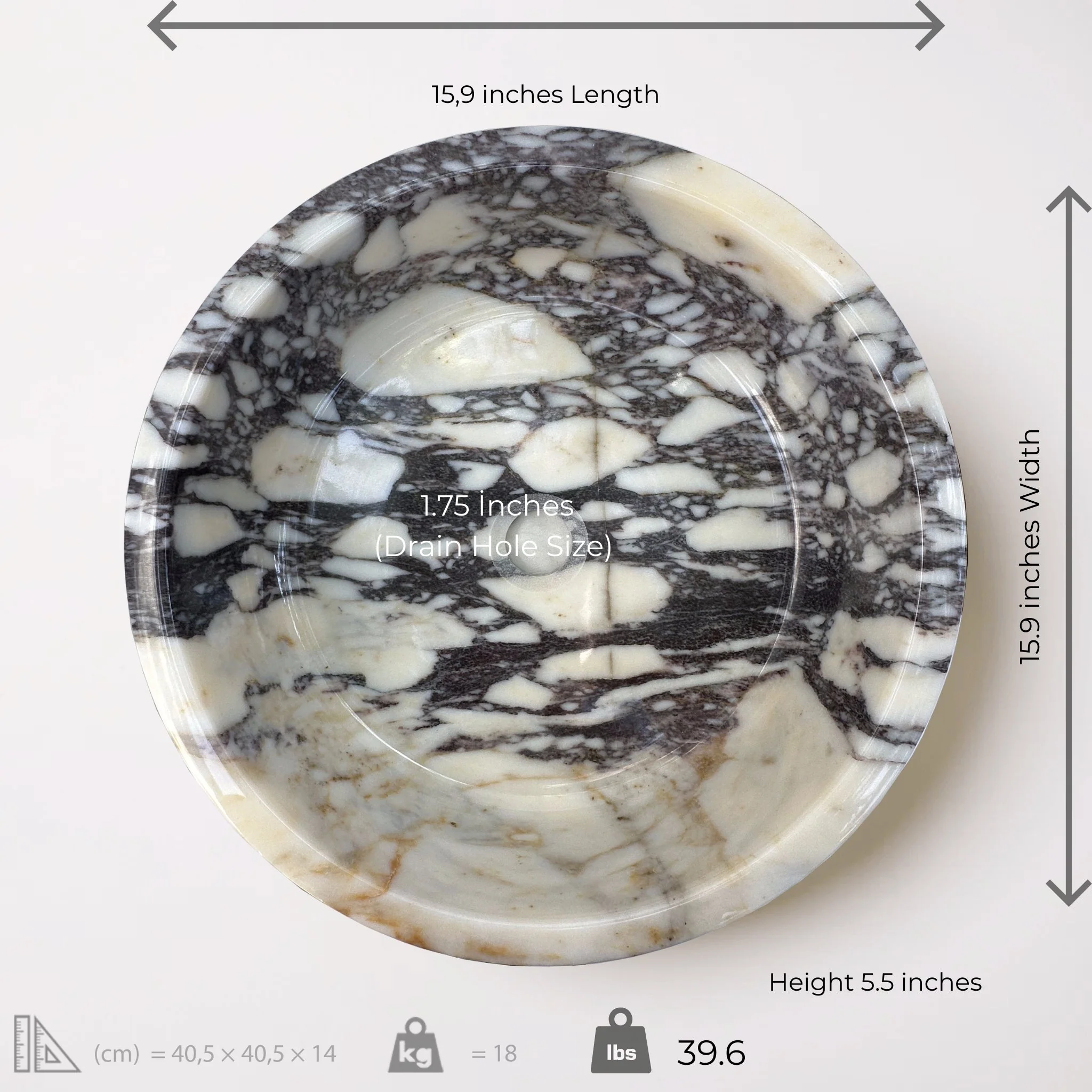 Calacatta Viola Marble Sink - Image 2