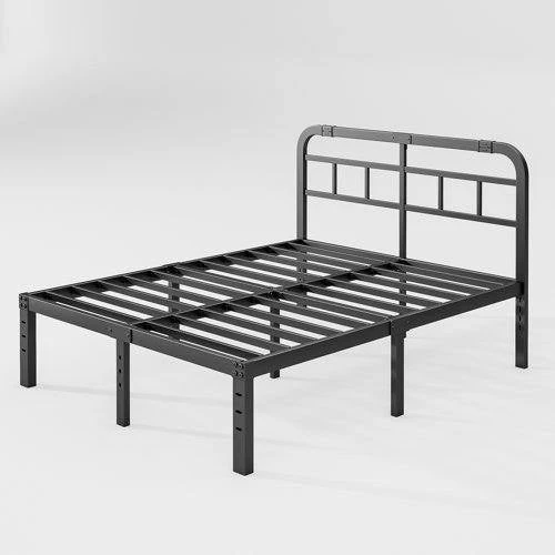 California King Size Heavy Duty Black Metal Platform Bed Frame with Headboard - Image 5