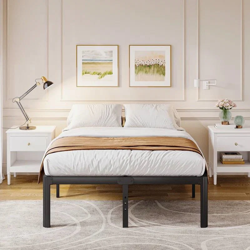 California King size Heavy Duty Metal Bed Frame with Round Edge Legs - Image 2