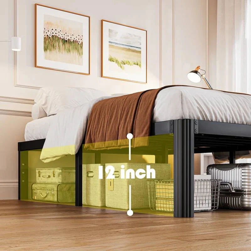 California King size Heavy Duty Metal Bed Frame with Round Edge Legs - Image 4