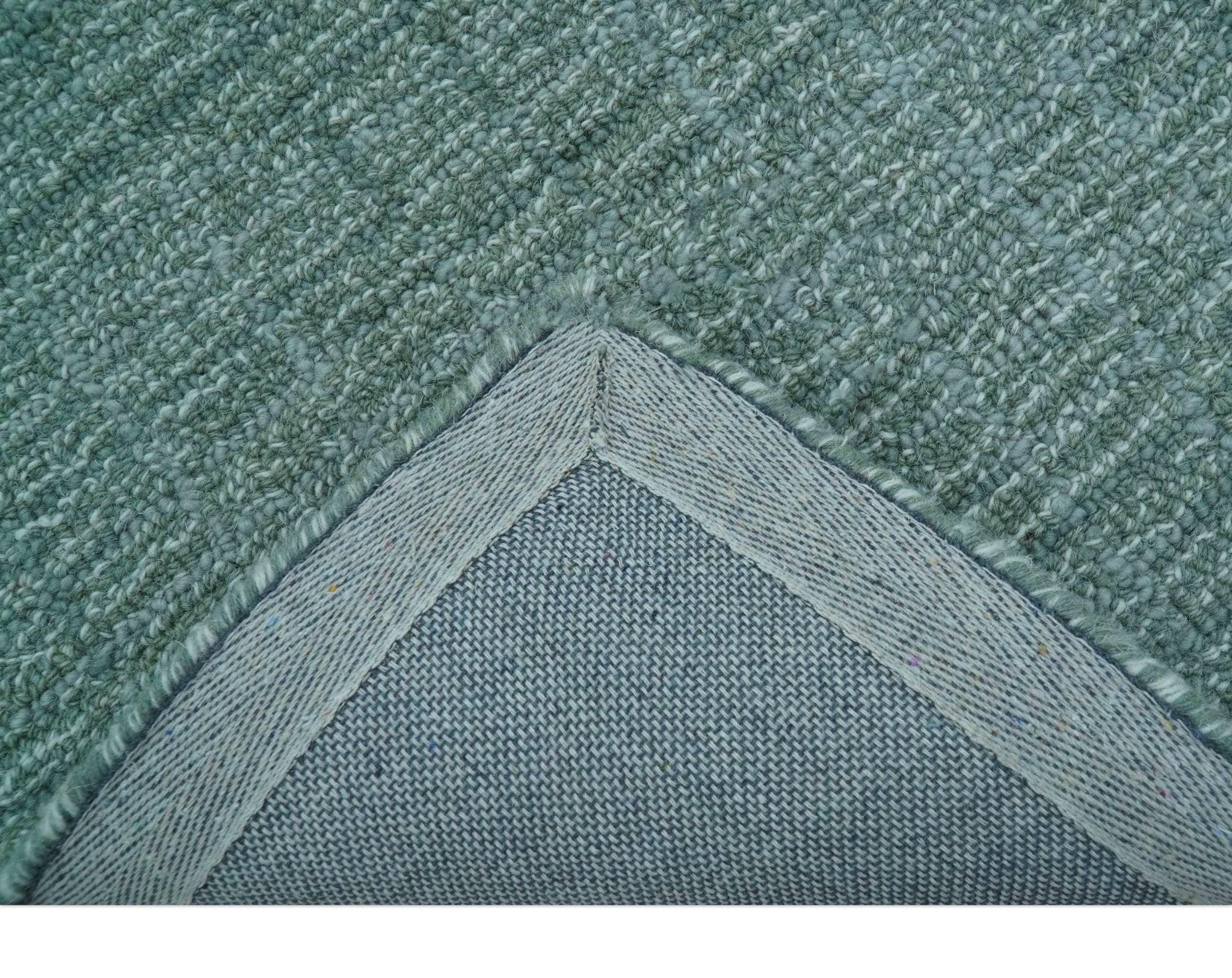 Cam Custom Made Modern Style Teal Hand Tufted Wool Rug - Image 3