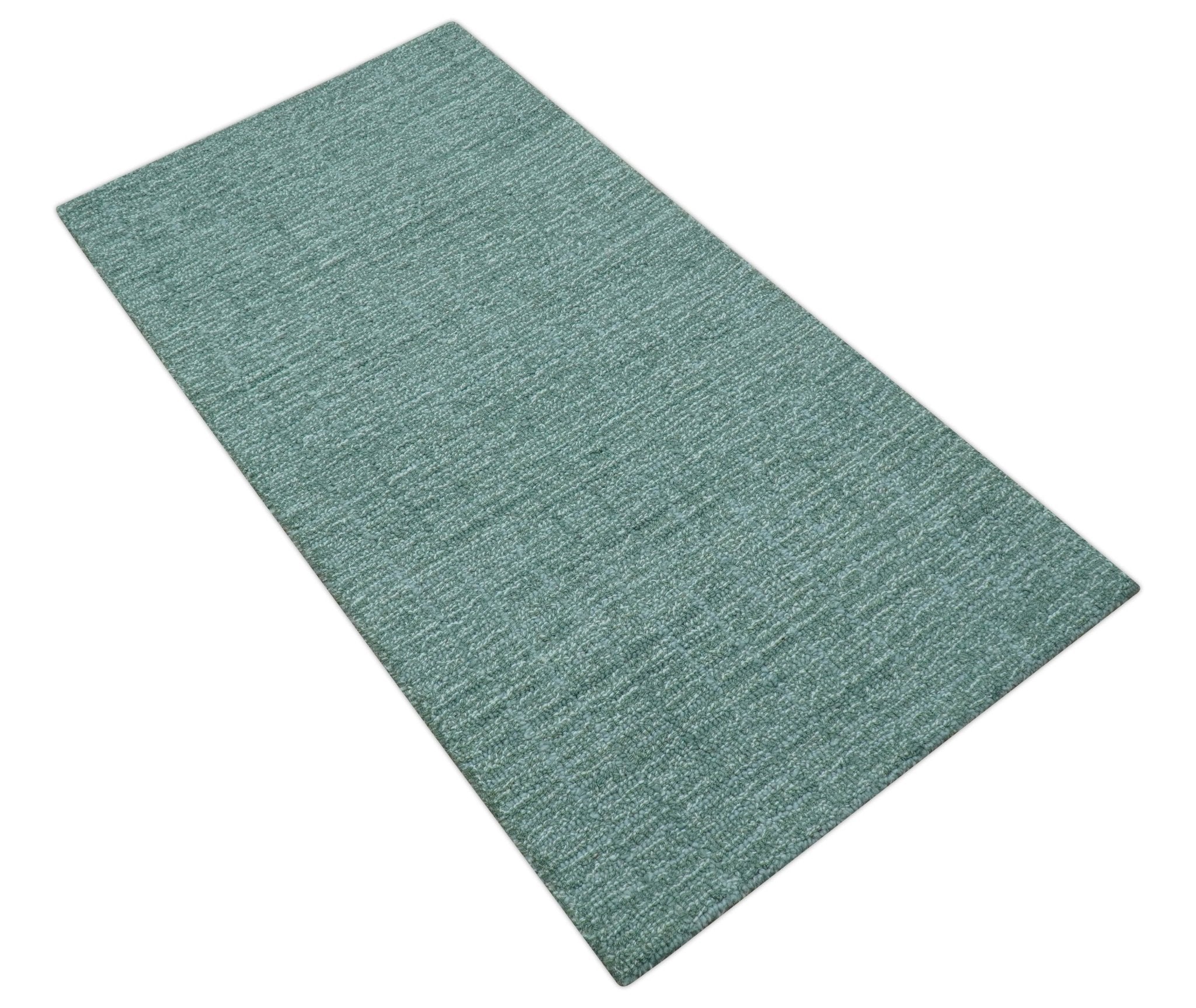 Cam Custom Made Modern Style Teal Hand Tufted Wool Rug - Image 8